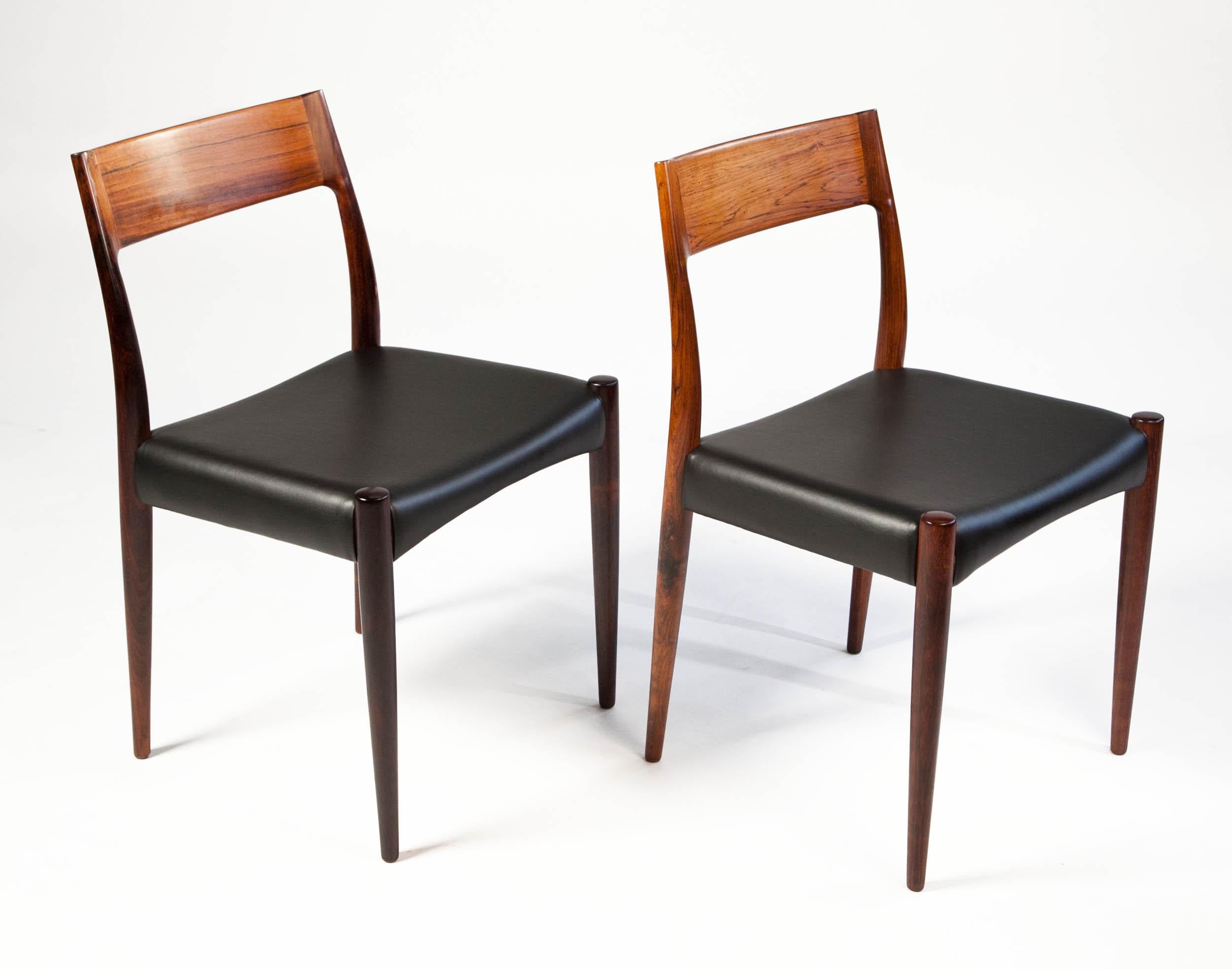 Arne Hovmand Olsen Rosewood Dinning Chair Set for Mogens Kold, Denmark, 1950s For Sale 2