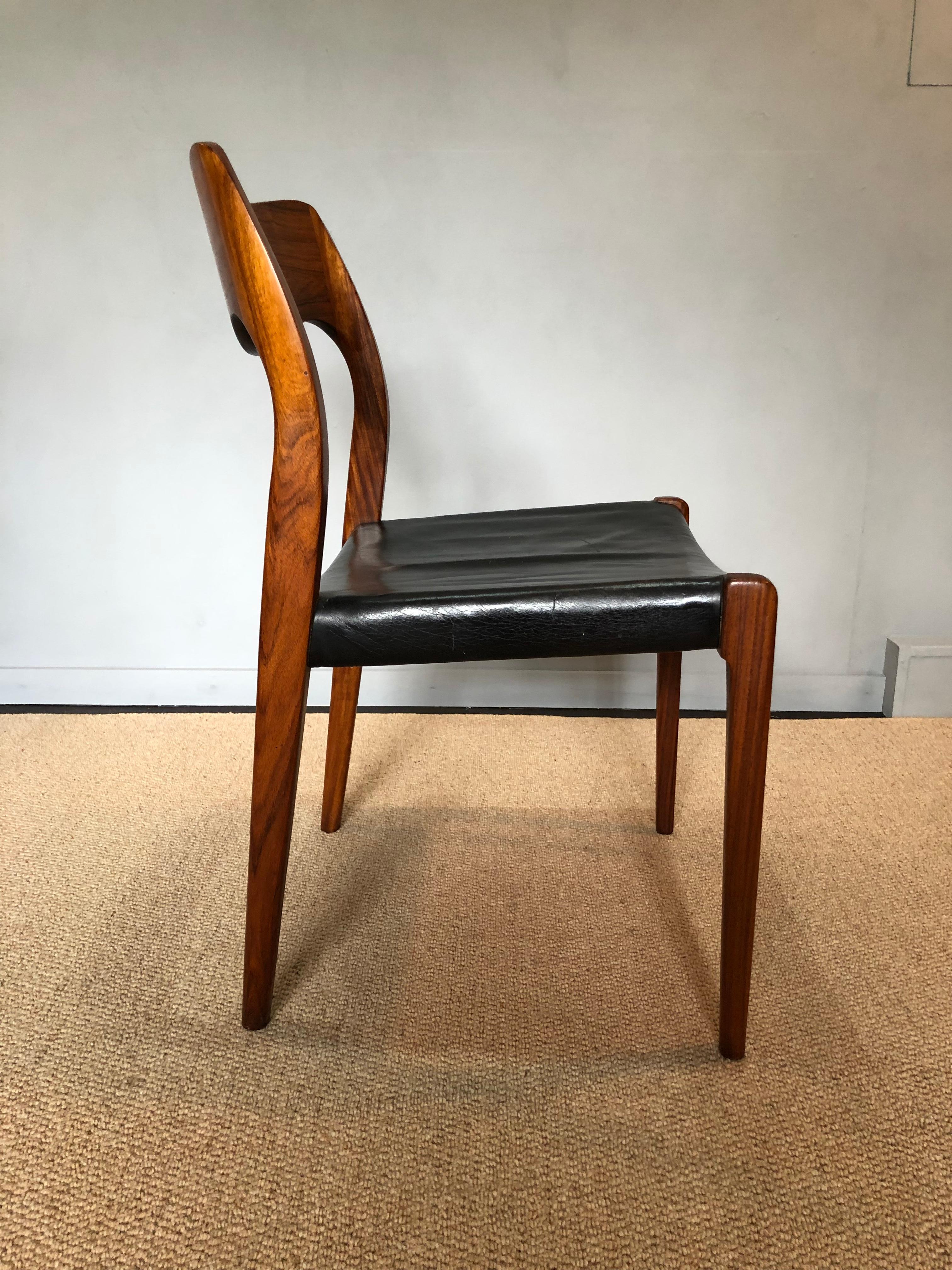 Arne Hovmand Olsen, Moller, Rosewood Model 71 Chairs, Set of Eight 4