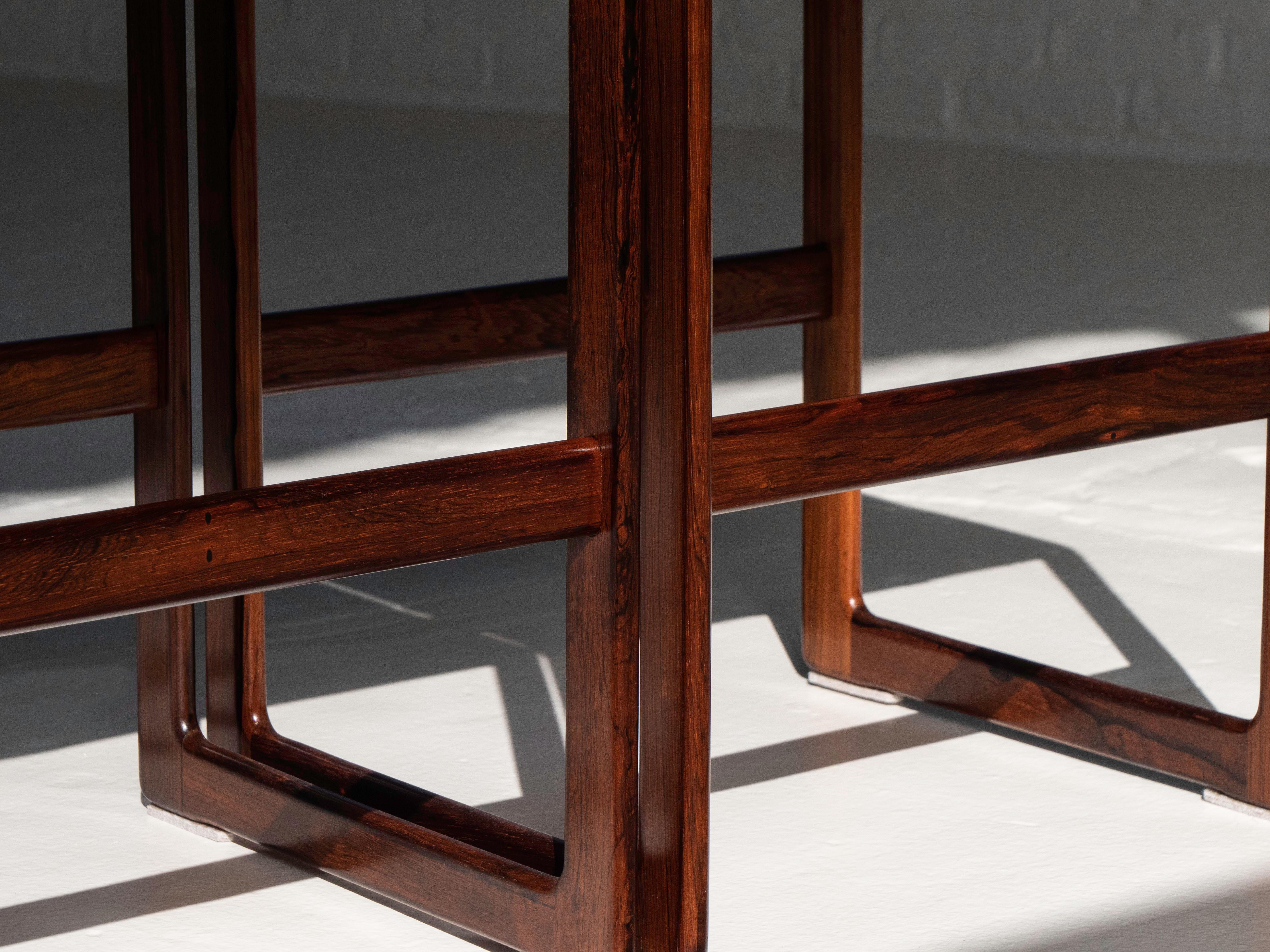 Arne Hovmand Olsen Rosewood Nesting Tables for Mogens Kold, Denmark 1960's For Sale 3