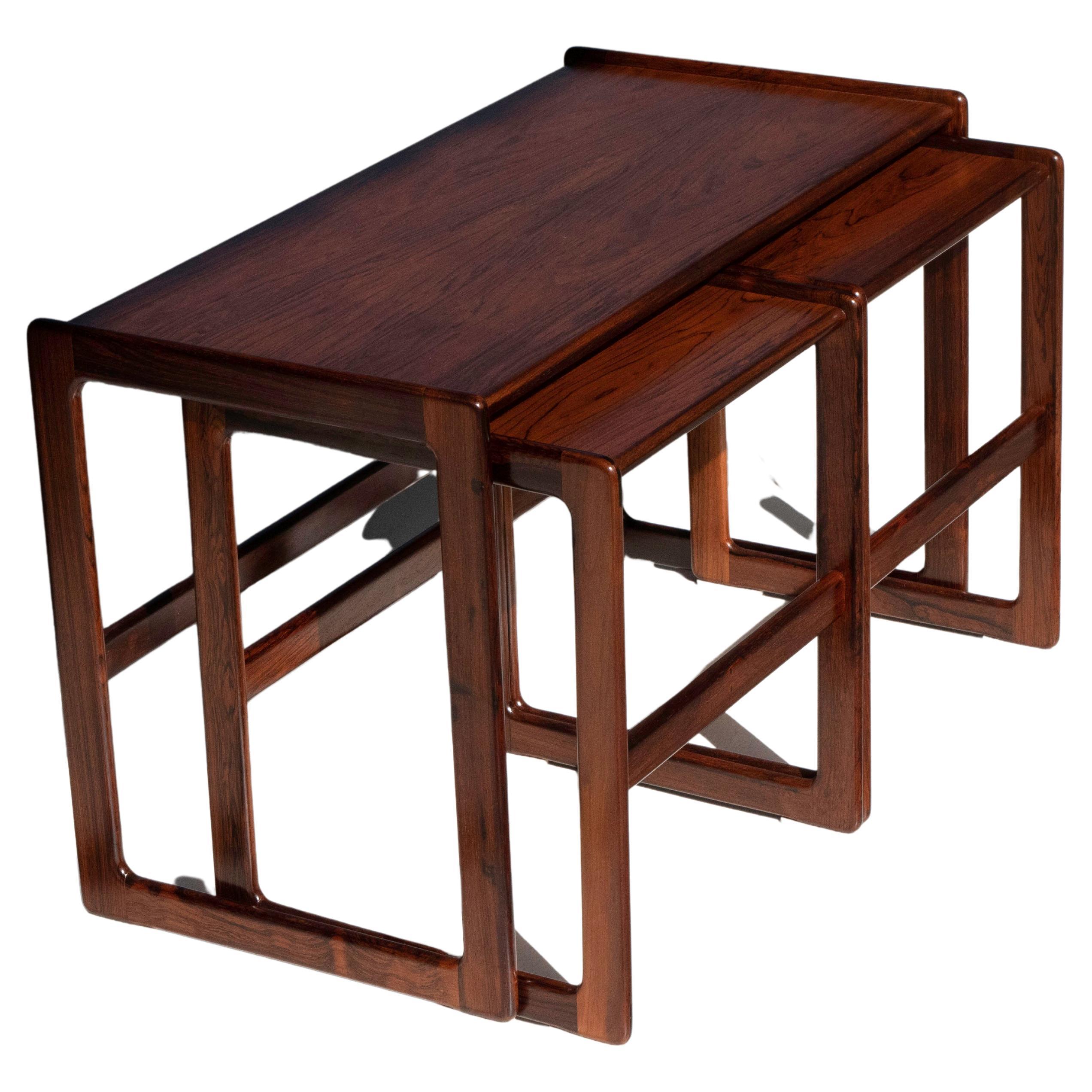 Arne Hovmand Olsen Rosewood Nesting Tables for Mogens Kold, Denmark 1960's