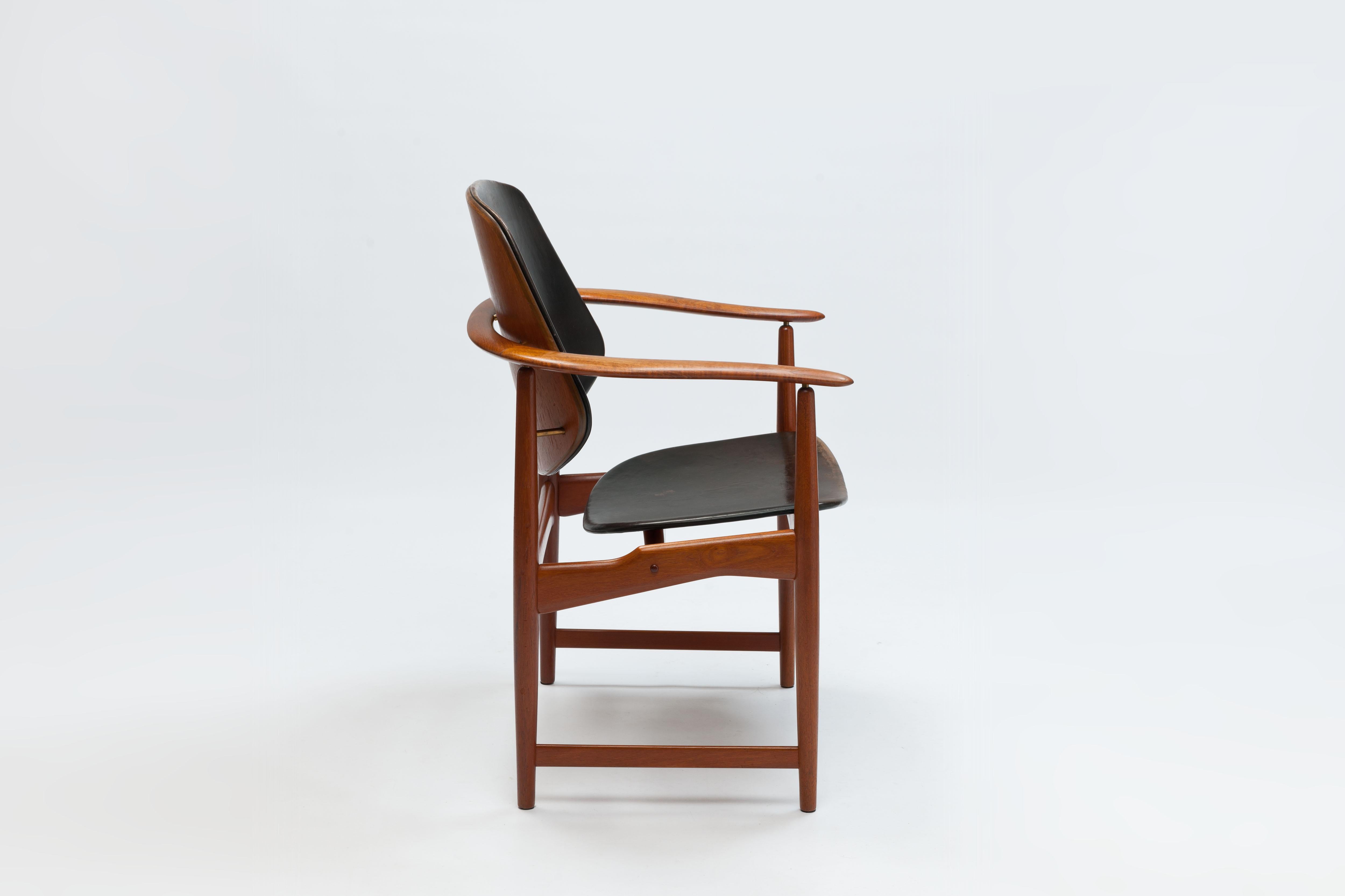 Danish Arne Hovmand Olsen Sculptural Arm Chair, Early Edition 