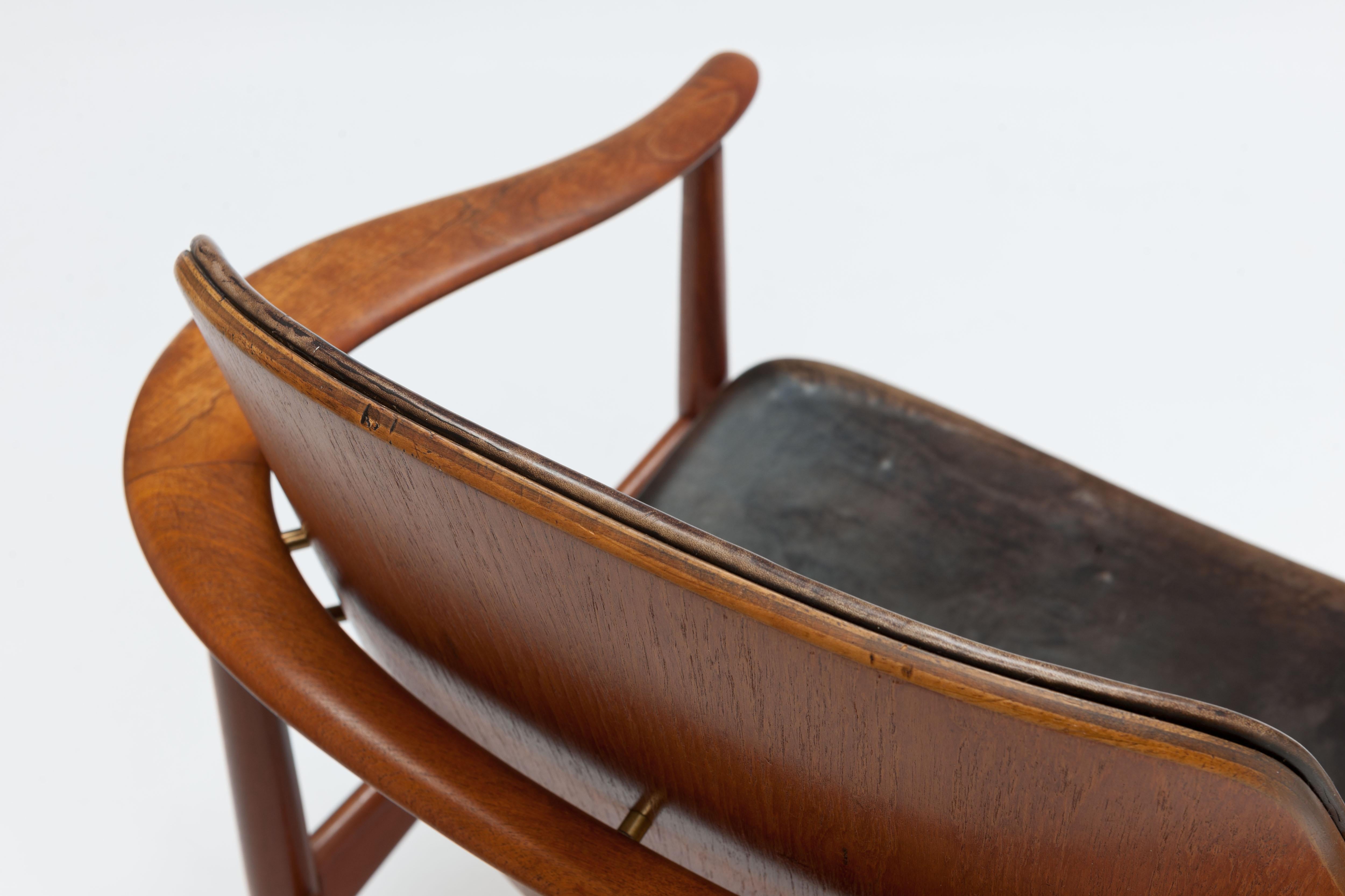 Brass Arne Hovmand Olsen Sculptural Arm Chair, Early Edition 