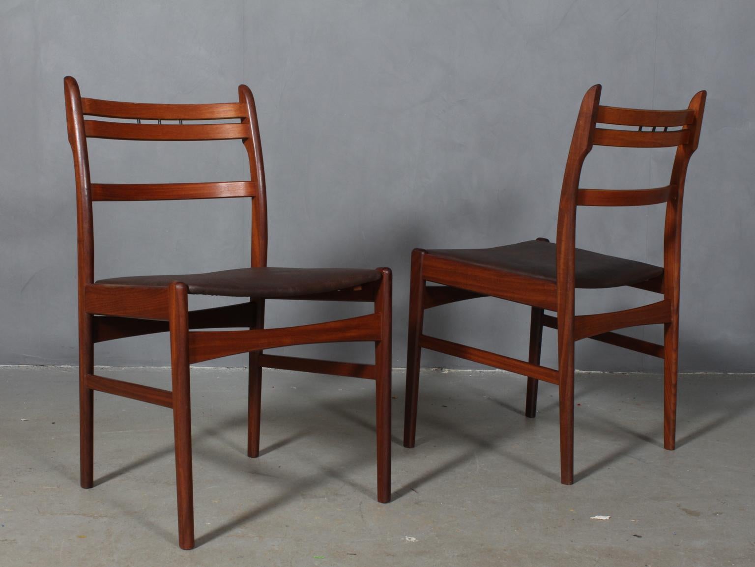 Scandinavian Modern Arne Hovmand Olsen Set Four Dining Chairs For Sale