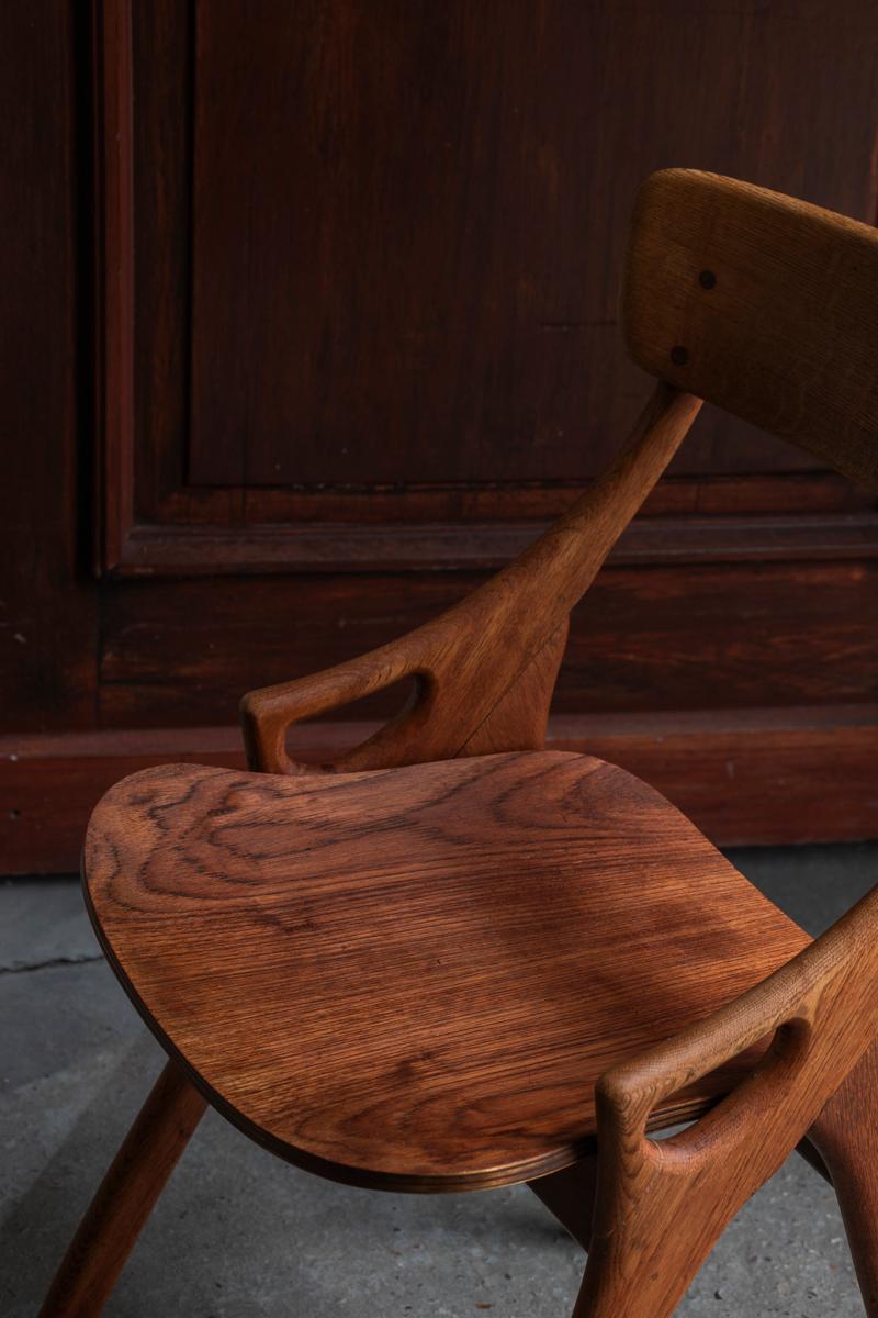 Arne Hovmand Olsen Set of 4 Dining Chairs, Danish Design, 1960s In Good Condition In Antwerpen, BE