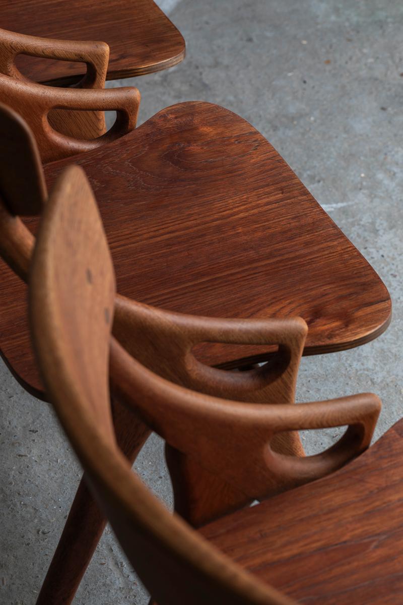 Arne Hovmand Olsen Set of 4 Dining Chairs, Danish Design, 1960s 2