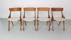 Arne Hovmand Olsen Set of 4 Dinning Room Chairs for Mogens Kold, 1950 Denmark