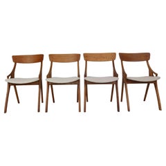 Vintage Arne Hovmand Olsen Set of 4 Dinning Room Chairs for Mogens Kold, 1950 Denmark