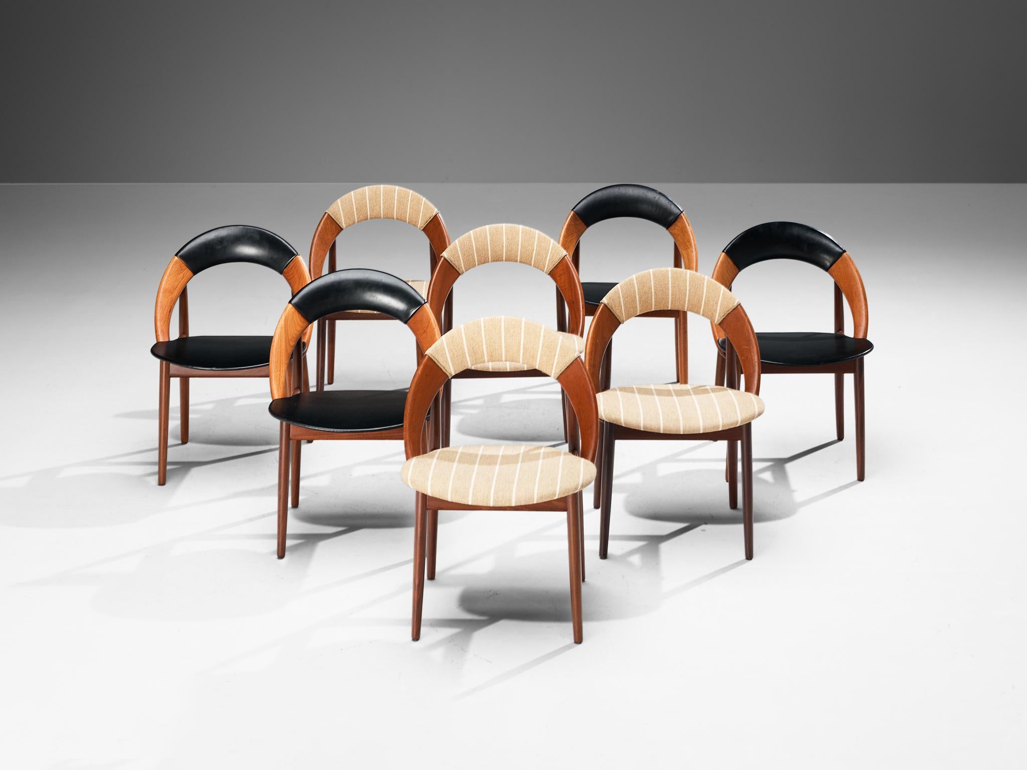 Scandinavian Modern Arne Hovmand-Olsen Set of Eight Dining Chairs in Teak 