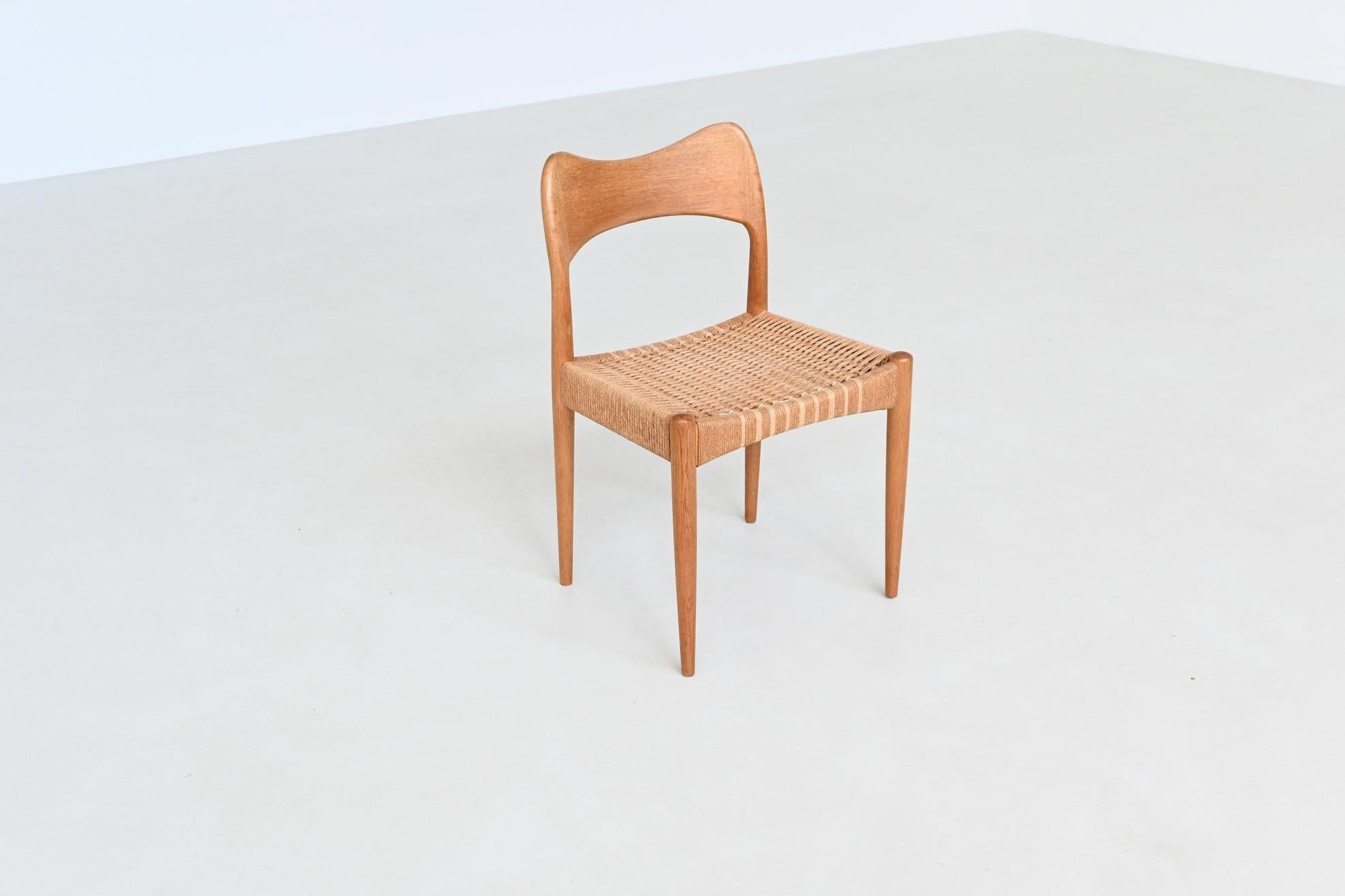 Arne Hovmand-Olsen set de six chaises de salle à manger en chêne Mogens Kold Danemark 1960 en vente 7