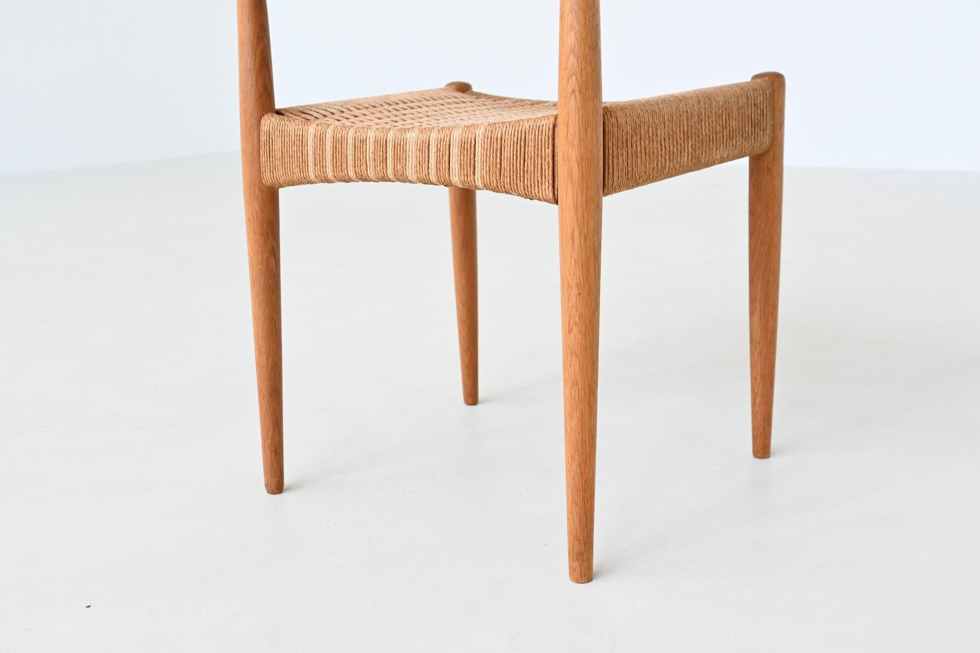 Arne Hovmand-Olsen set de six chaises de salle à manger en chêne Mogens Kold Danemark 1960 en vente 9