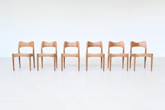 Arne Hovmand Olsen set of six dining chairs in oak Mogens Kold Denmark 1960