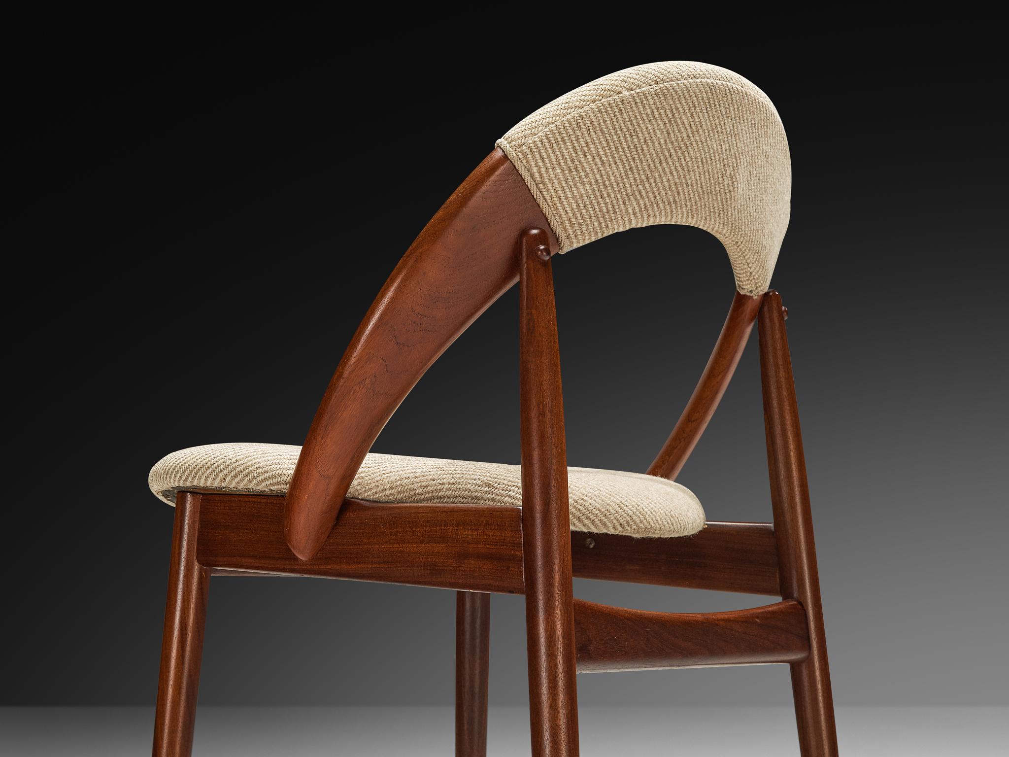 Tessuto Set di dieci sedie da pranzo in teak Arne Hovmand-Olsen in vendita