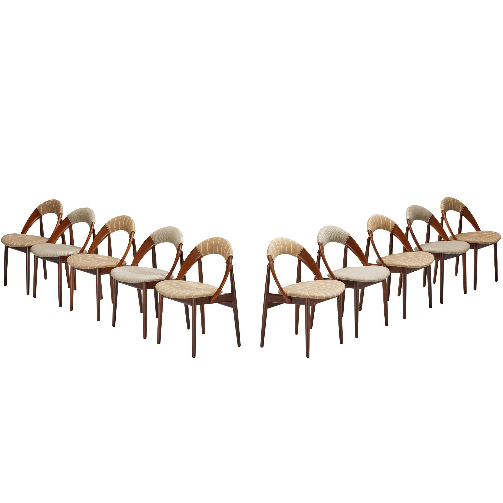 Set di dieci sedie da pranzo in teak Arne Hovmand-Olsen in vendita