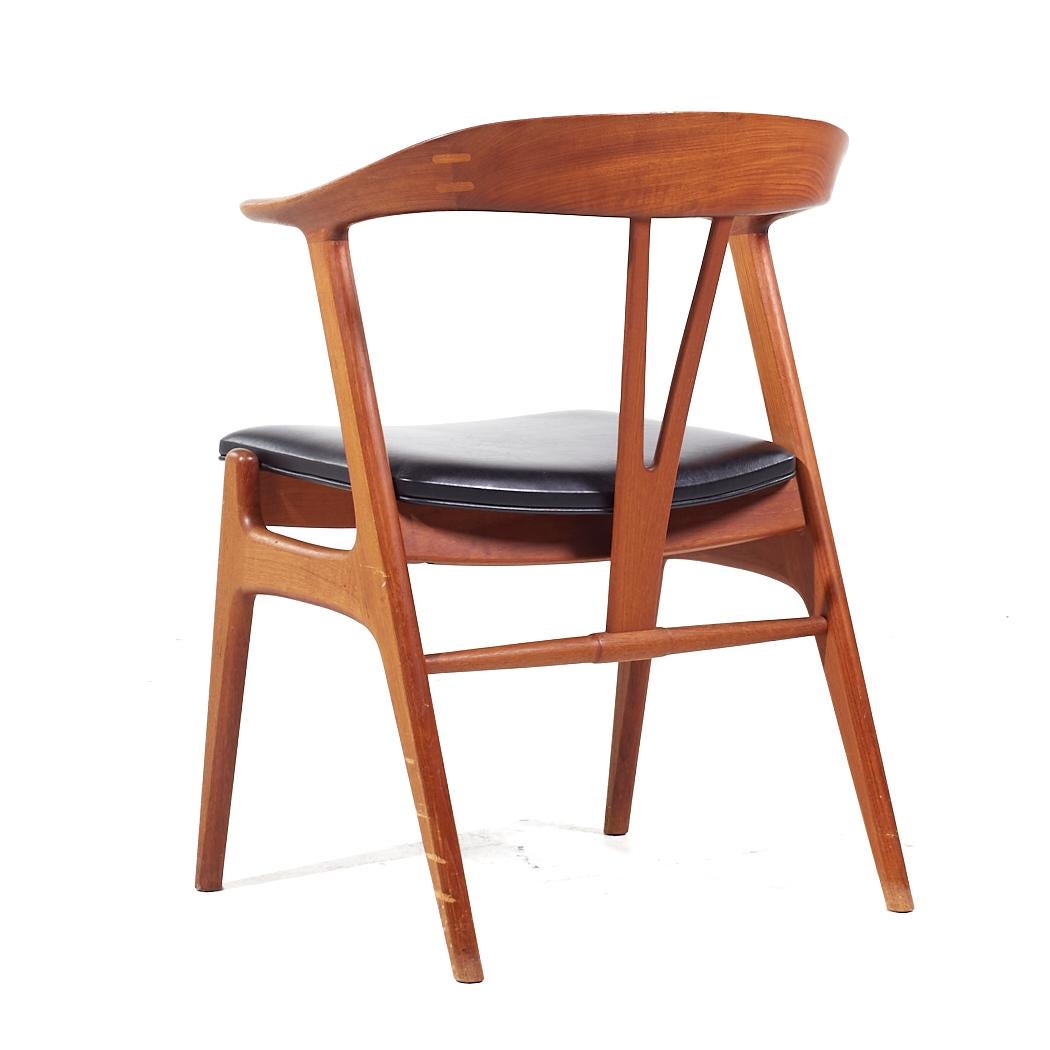 Upholstery Arne Hovmand Olsen Style Mid Century Danish Teak Chair For Sale