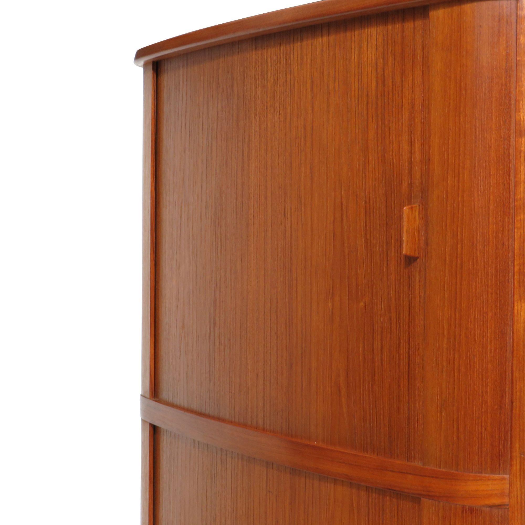 Arne Hovmand Olsen Tambour Door Corner Cabinet For Sale 2