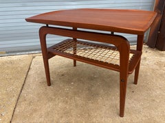 Arne Hovmand Olsen Teak and Cane Table