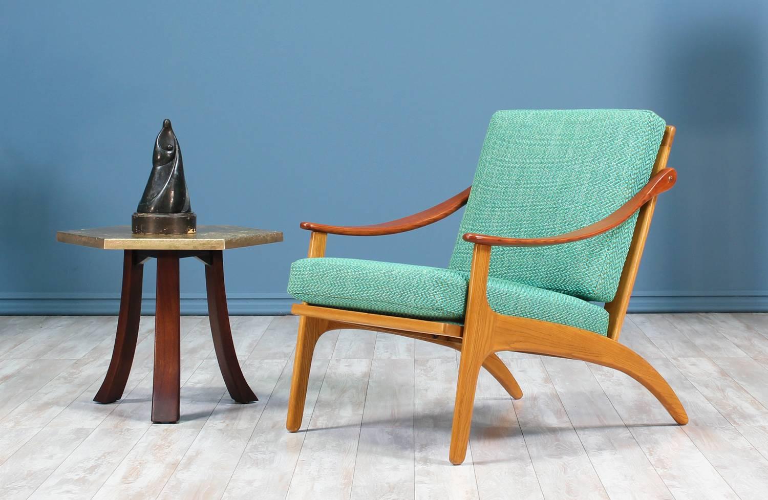 Mid-Century Modern Arne Hovmand-Olsen Teak and Oak Lounge Chair for Mogens Kold