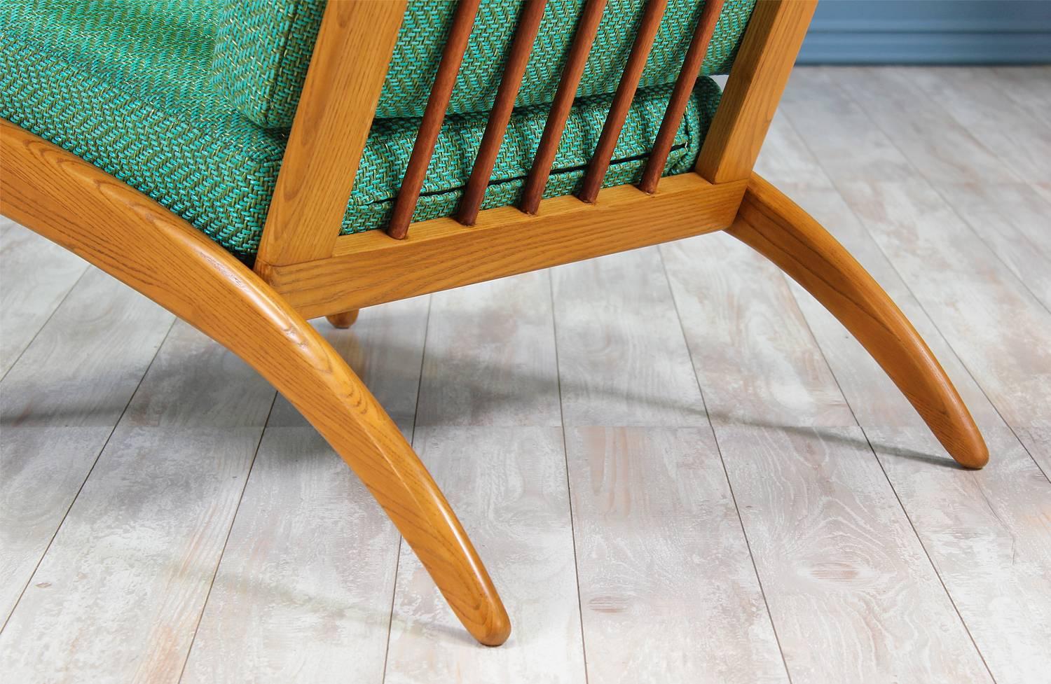 Fabric Arne Hovmand-Olsen Teak and Oak Lounge Chair for Mogens Kold