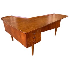 Retro Arne Hovmand-Olsen Teak Boomerang Desk/ Not Arne Vodder