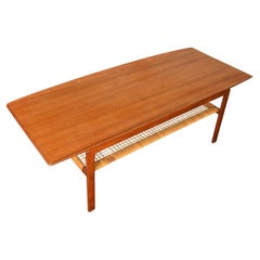 Arne Hovmand Olsen Teak + Cane Danish Modern Coffee Table