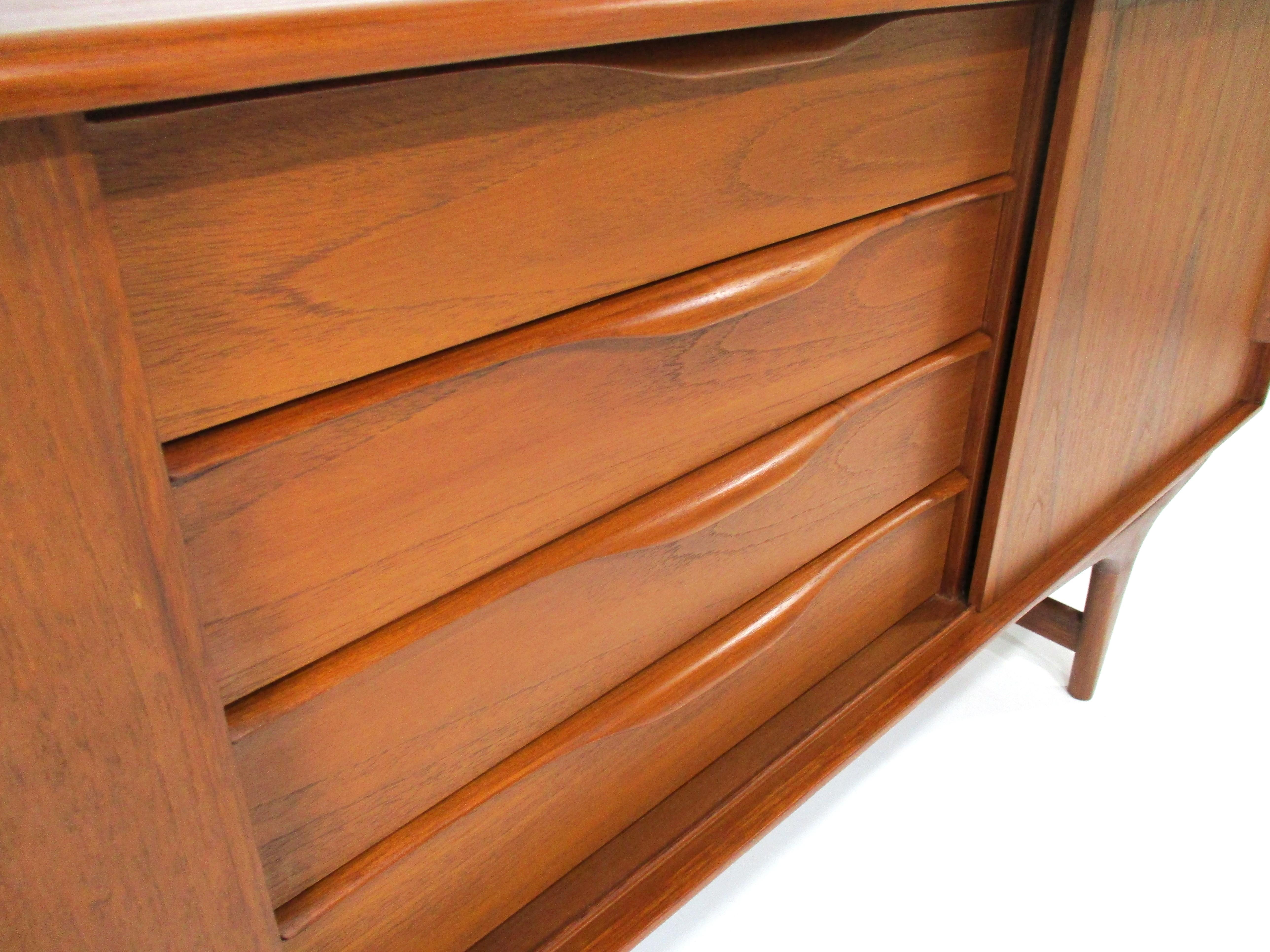 Arne Hovmand - Olsen Teak Credenza  / Server Denmark For Sale 2