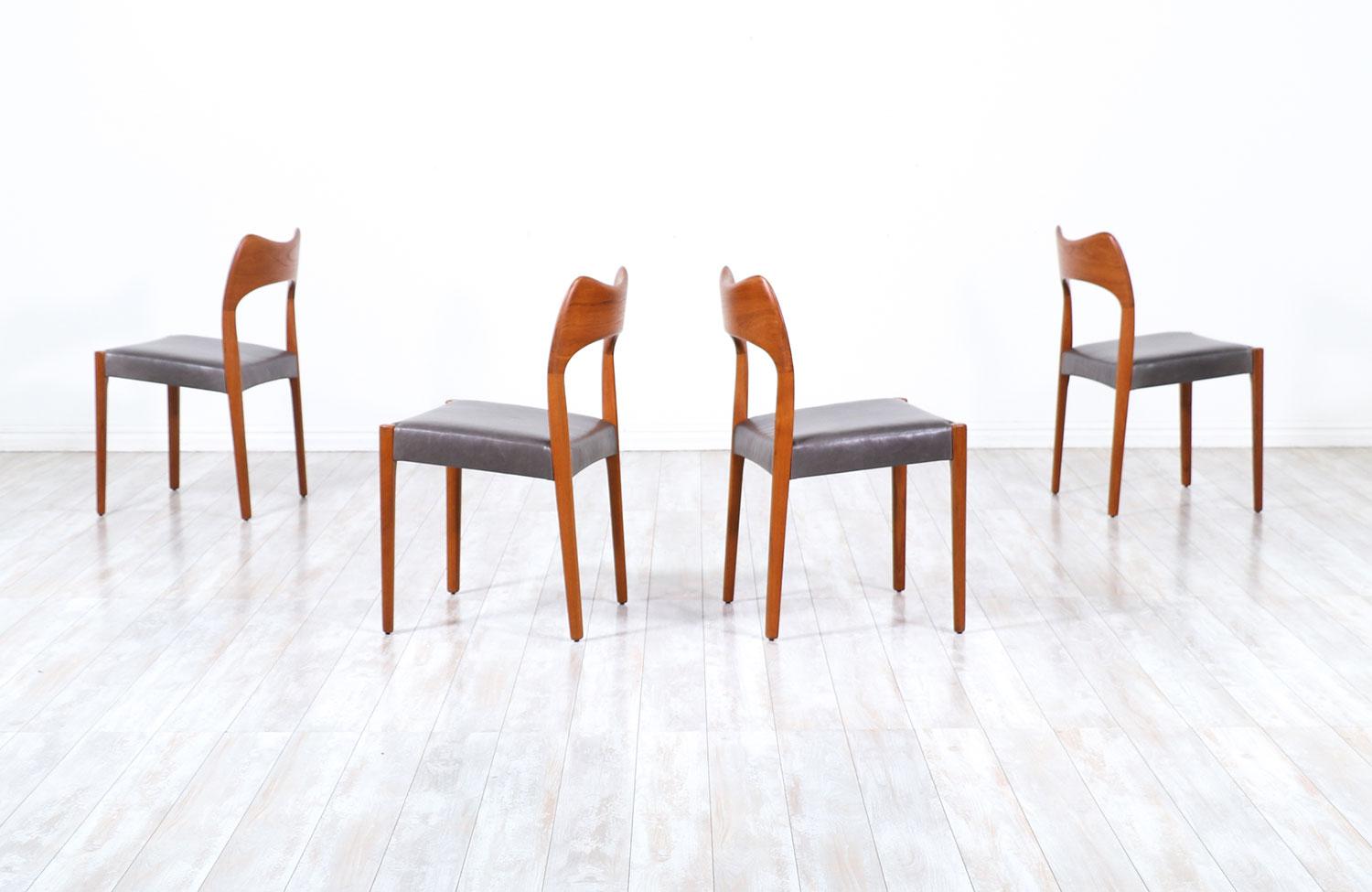 American Arne Hovmand-Olsen Teak & Leather Dining Chairs for Mogens Kold