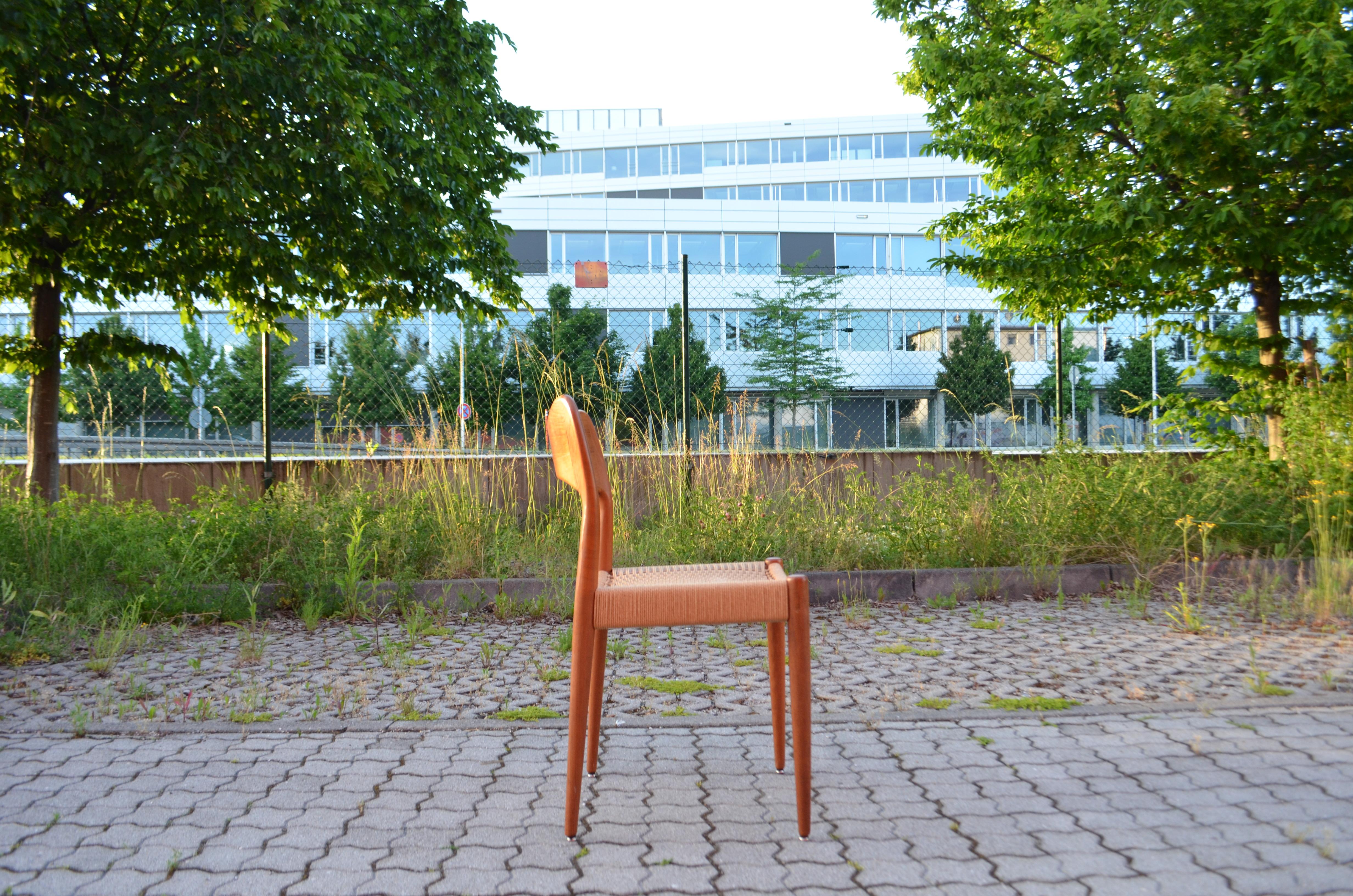 Arne Hovmand Olsen Teak Papercord Dining Chair for Mogens Kold Set of 2 For Sale 9