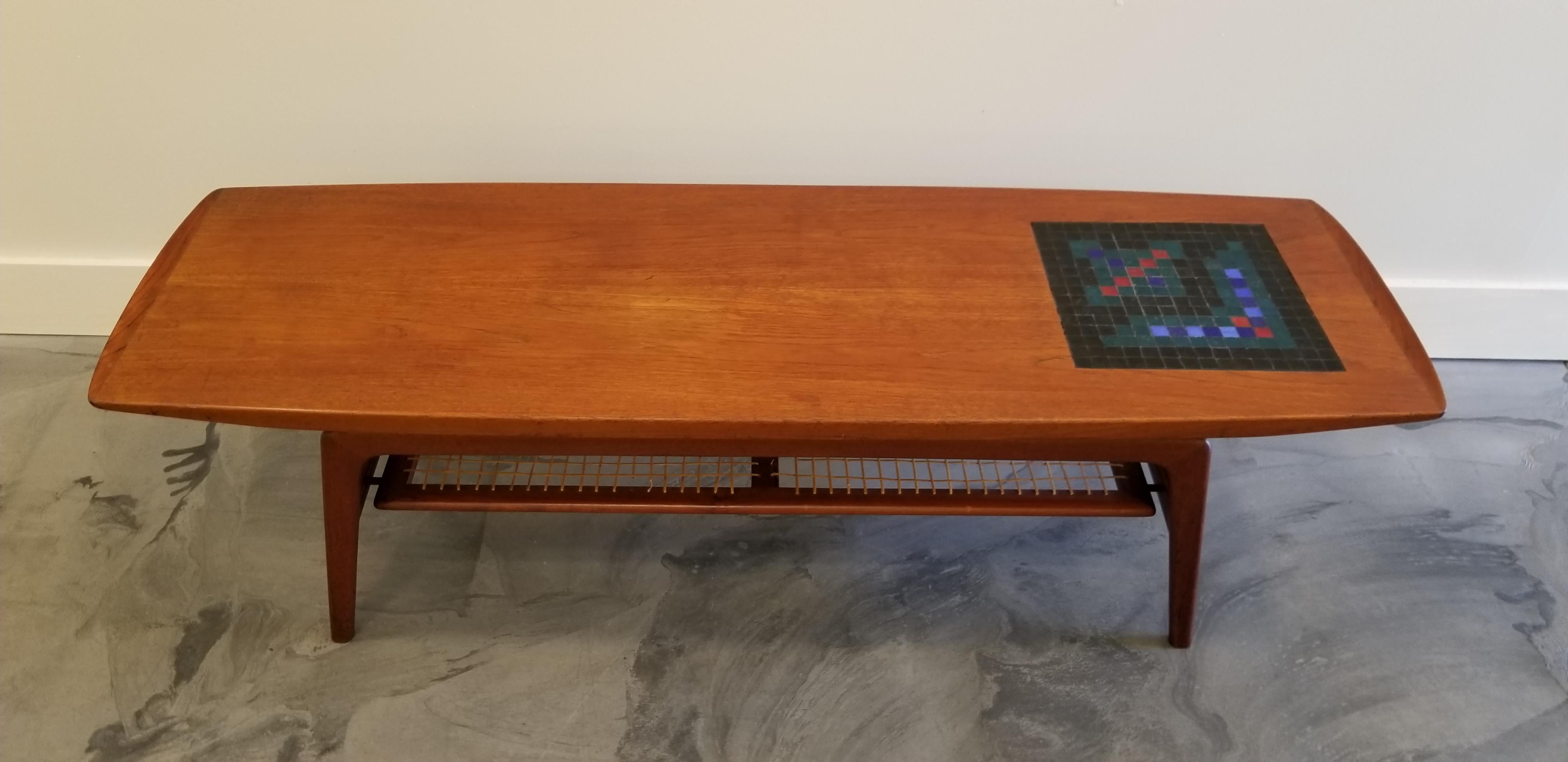 Arne Hovmand Olsen Teak and Tile Coffee Table For Sale 8