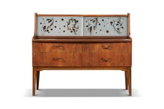 Arne Hovmand Olsen Vanity / Secretary in Teak with Etched Glass Doors