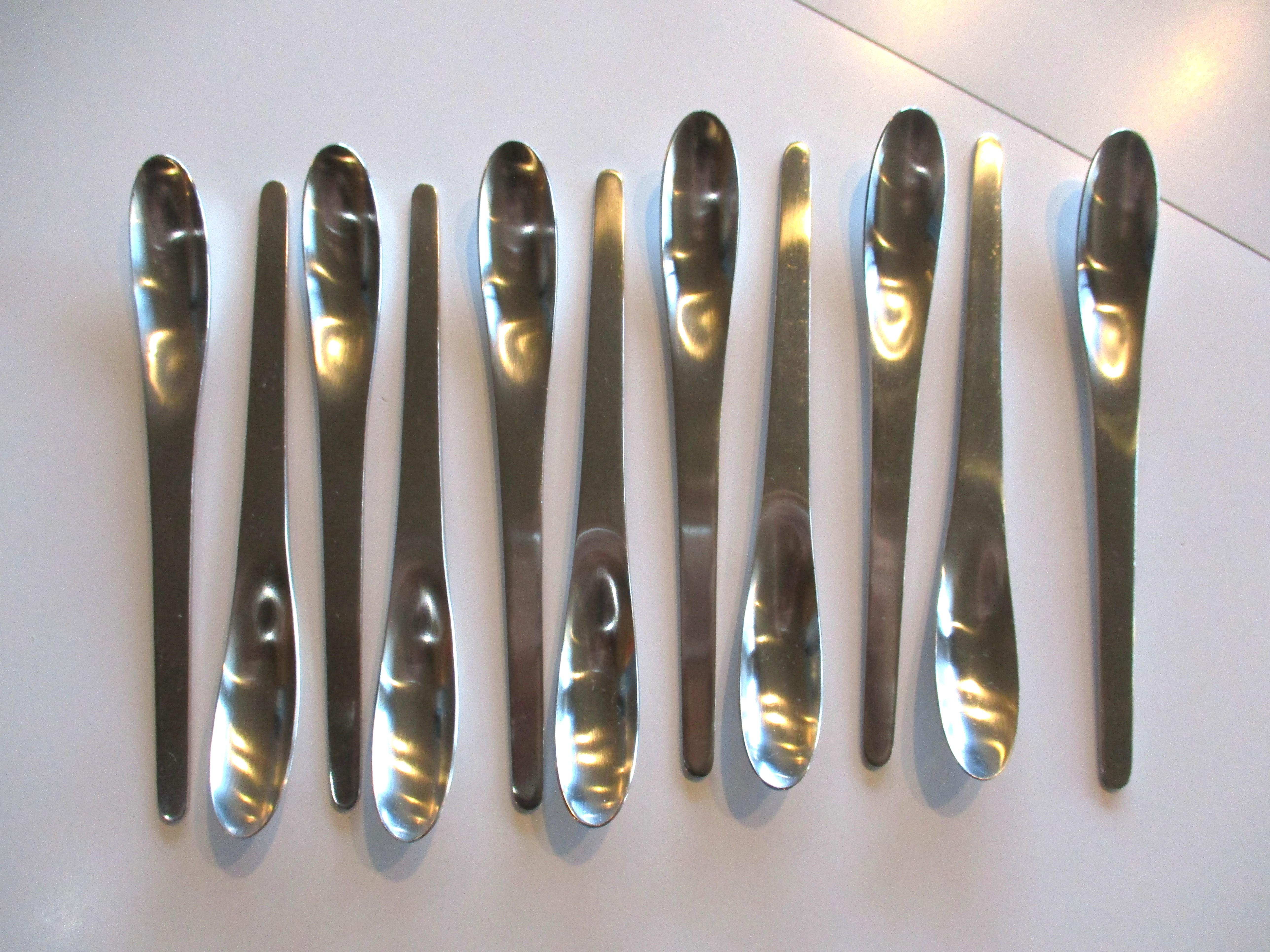 Stainless Steel Arne Jacobsen 12 Place settings AJ Flatware Set 75pcs. A. Michelsen Denmark For Sale