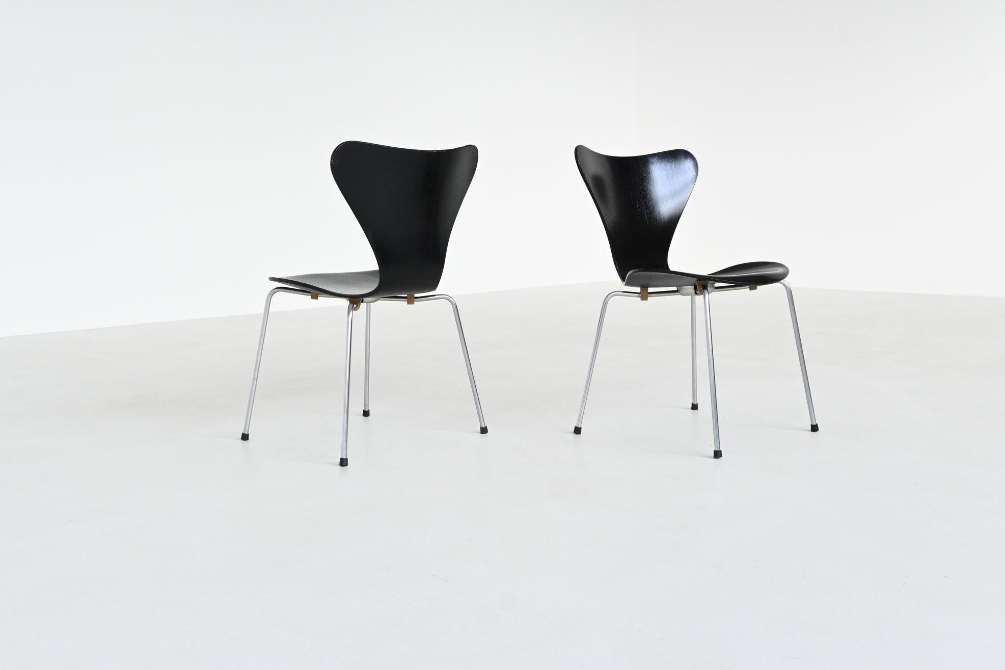 Arne Jacobsen 3107 'Butterfly' Esszimmerstühle Fritz Hansen Dänemark 1967 im Angebot 7