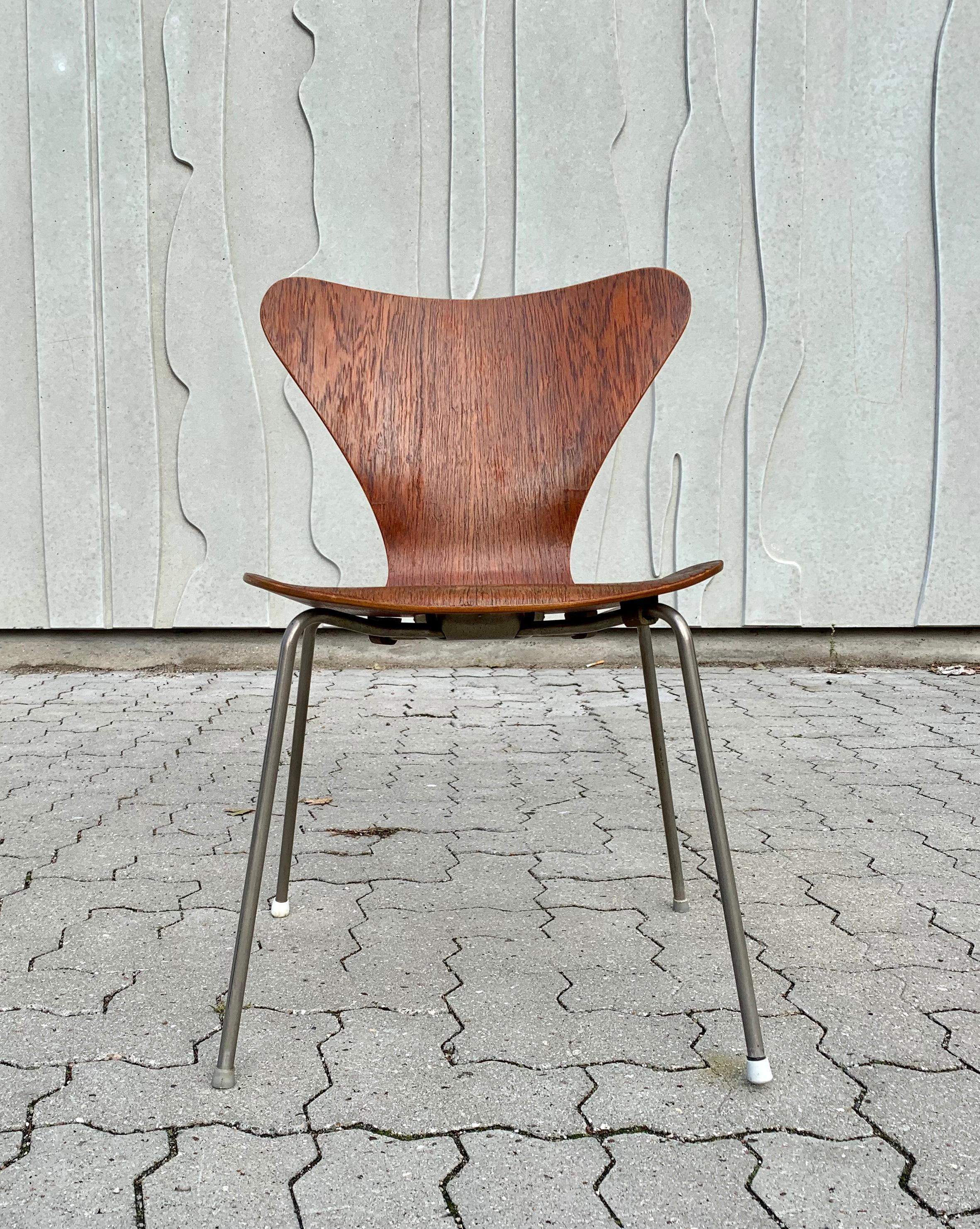 Arne Jacobsen vintage chairs, Denmark, 1960s-1970s made of teak.