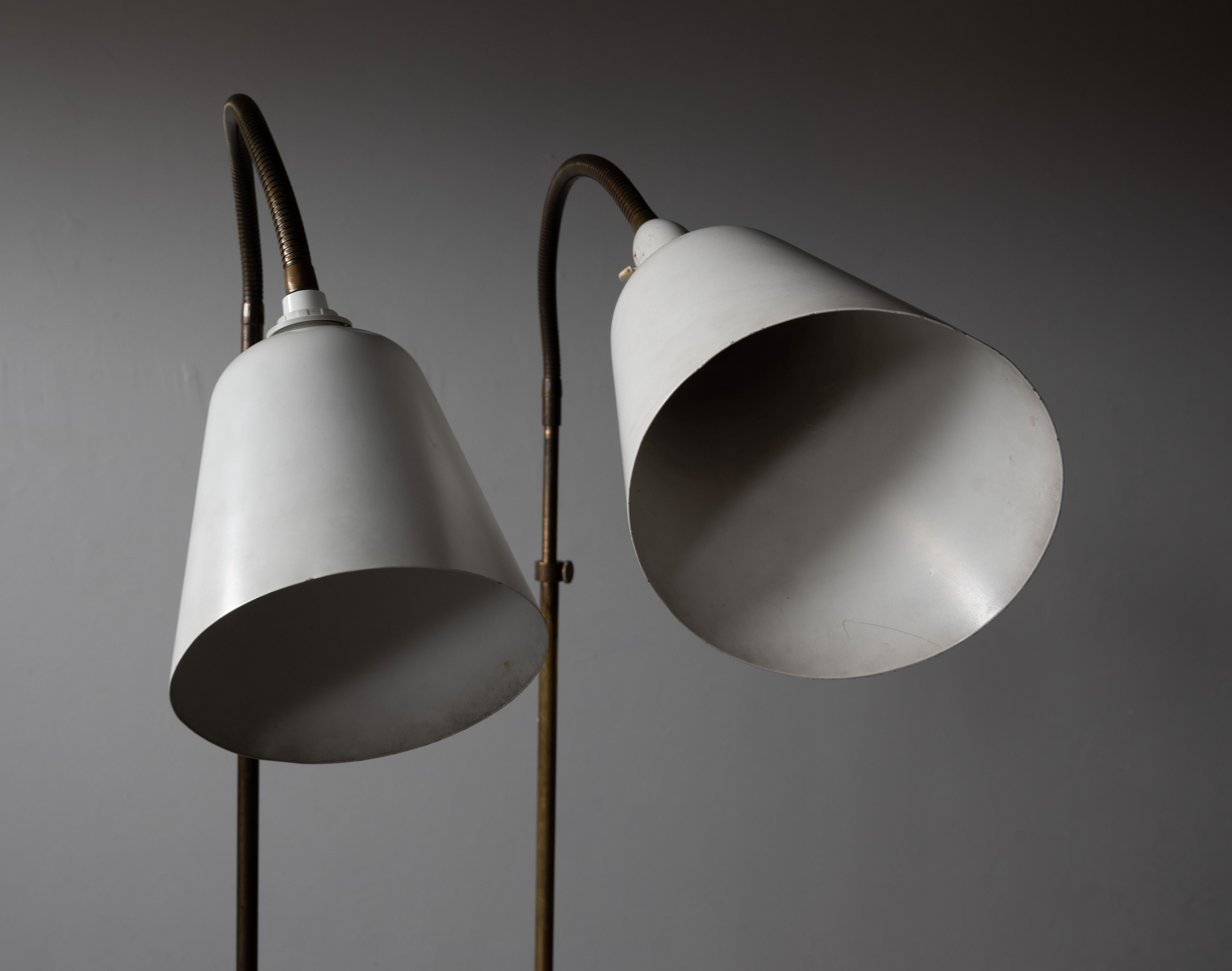Arne Jacobsen, Adjustable Floor Lamps, Brass, Lacquered Metal, Denmark, 1929 2