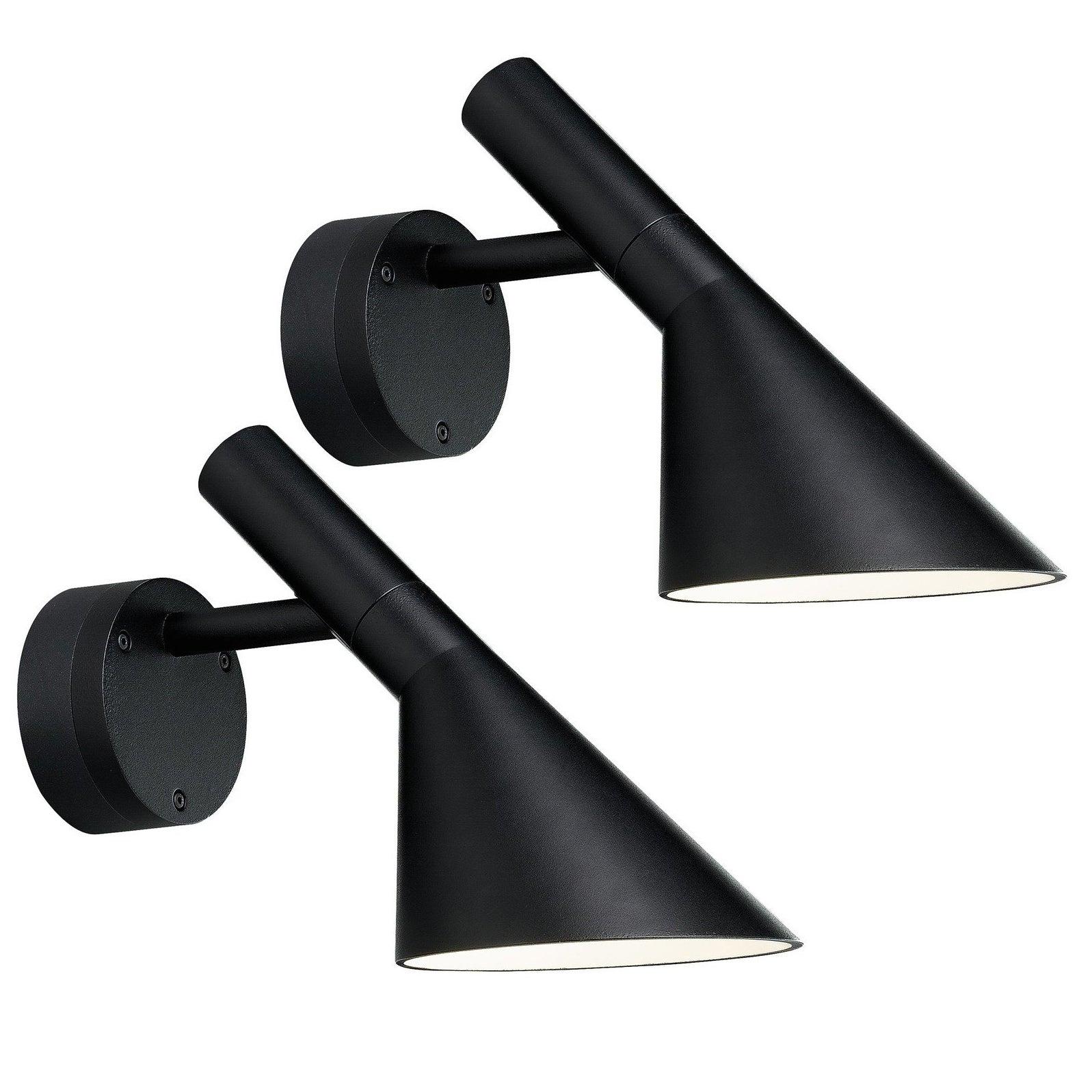 Arne Jacobsen AJ 50 Outdoor Wall Light for Louis Poulsen in Black For Sale