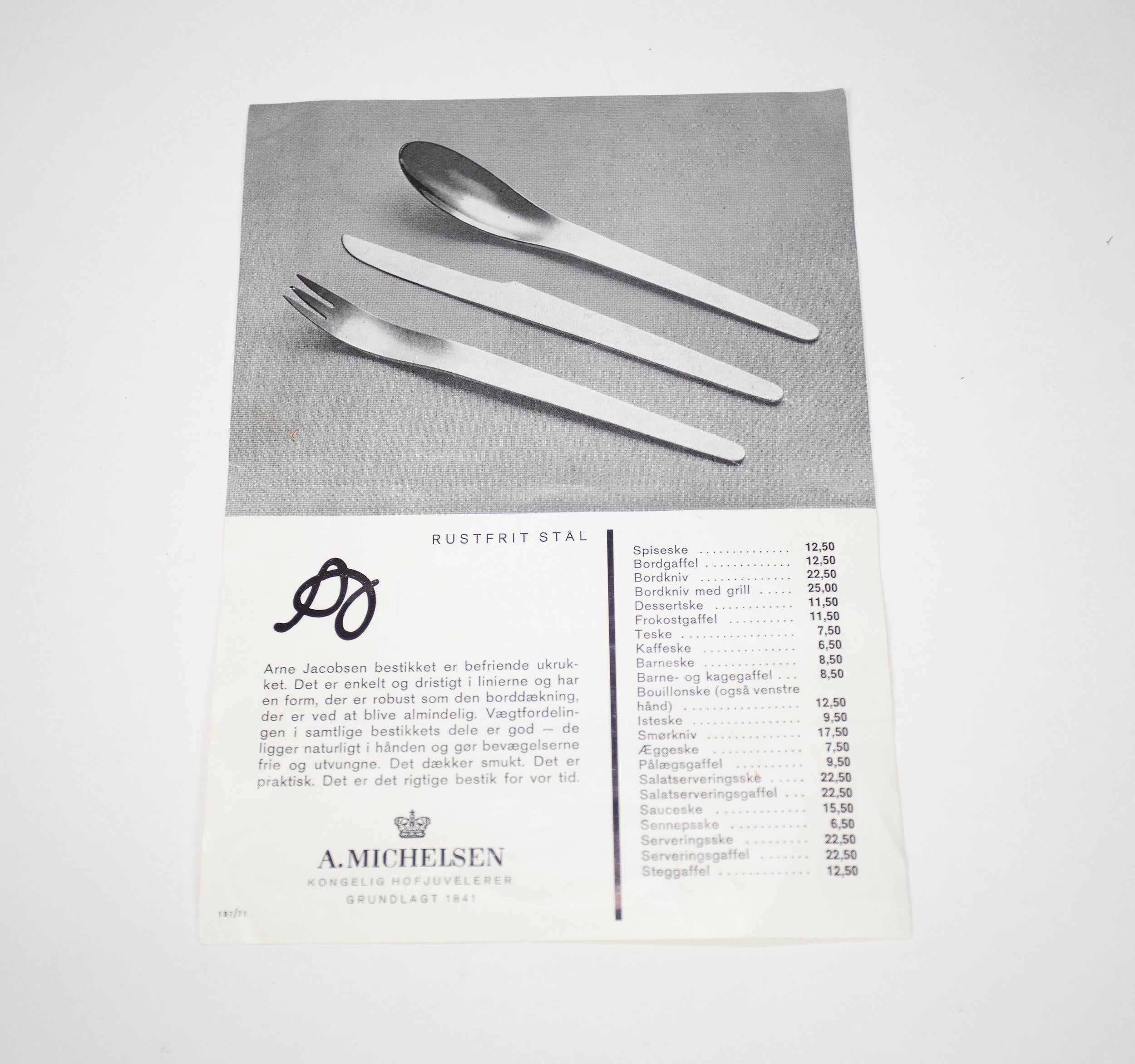 Danish Arne Jacobsen AJ Flatware Set for 8 For Sale