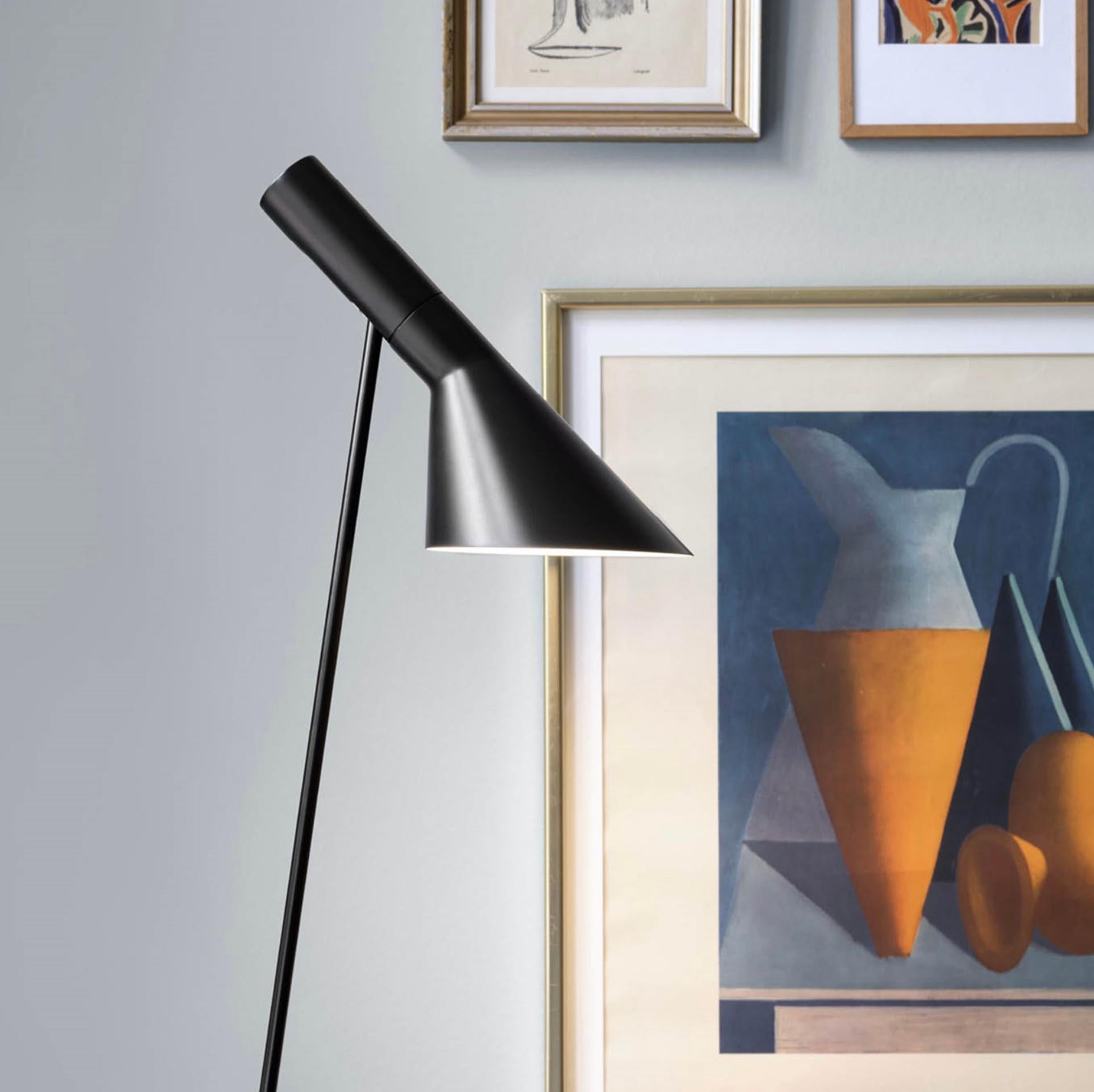 Danish Arne Jacobsen AJ Floor Lamp 1957 in Dark Grey for Louis Poulsen For Sale