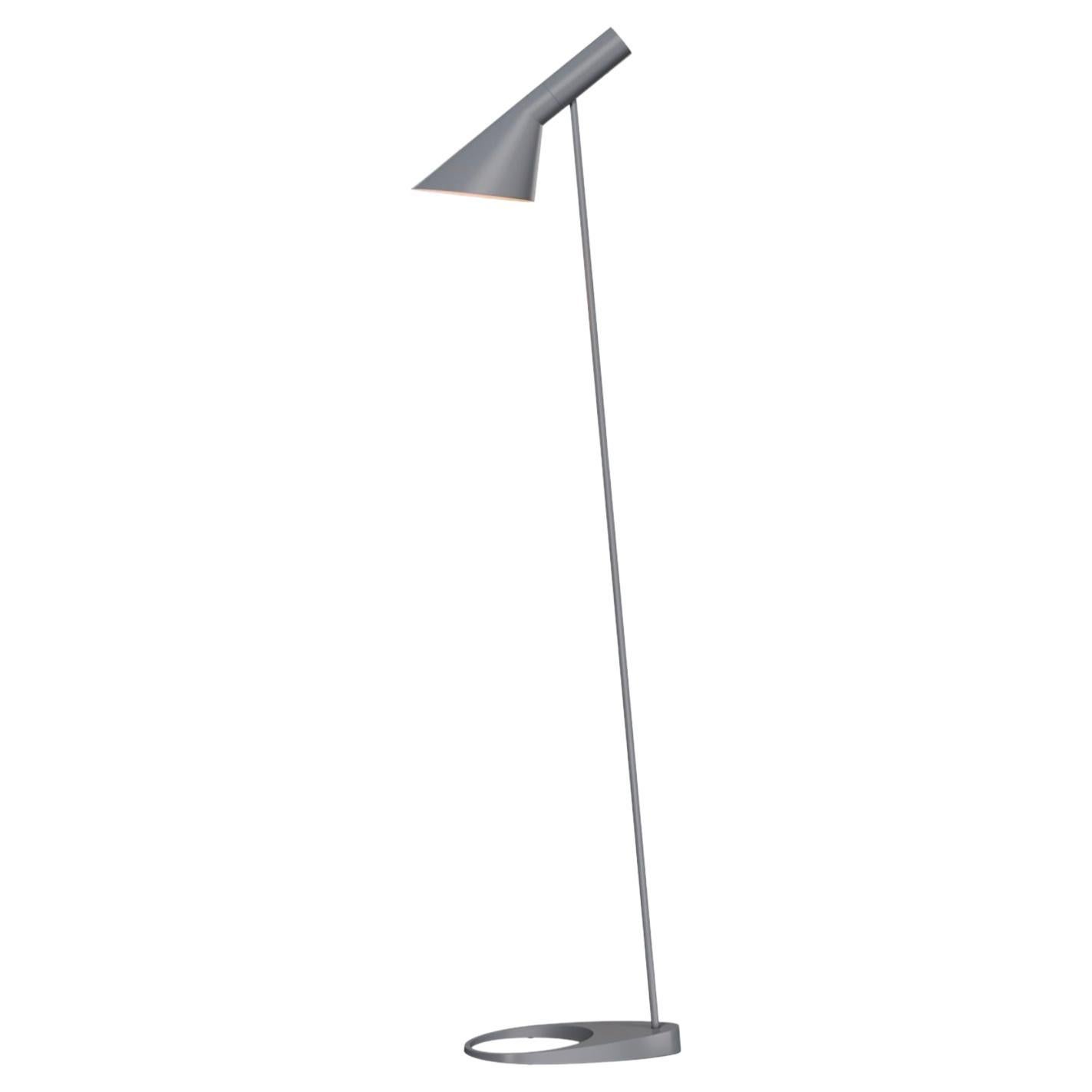 Arne Jacobsen AJ Floor Lamp 1957 in Dark Grey for Louis Poulsen For Sale