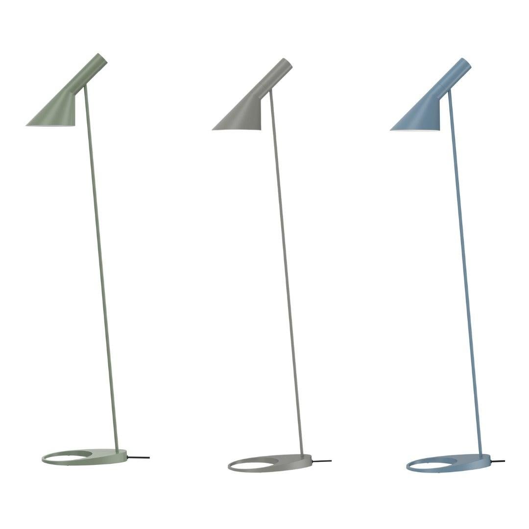 Danish Arne Jacobsen AJ Floor Lamp in Dusty Blue for Louis Poulsen For Sale