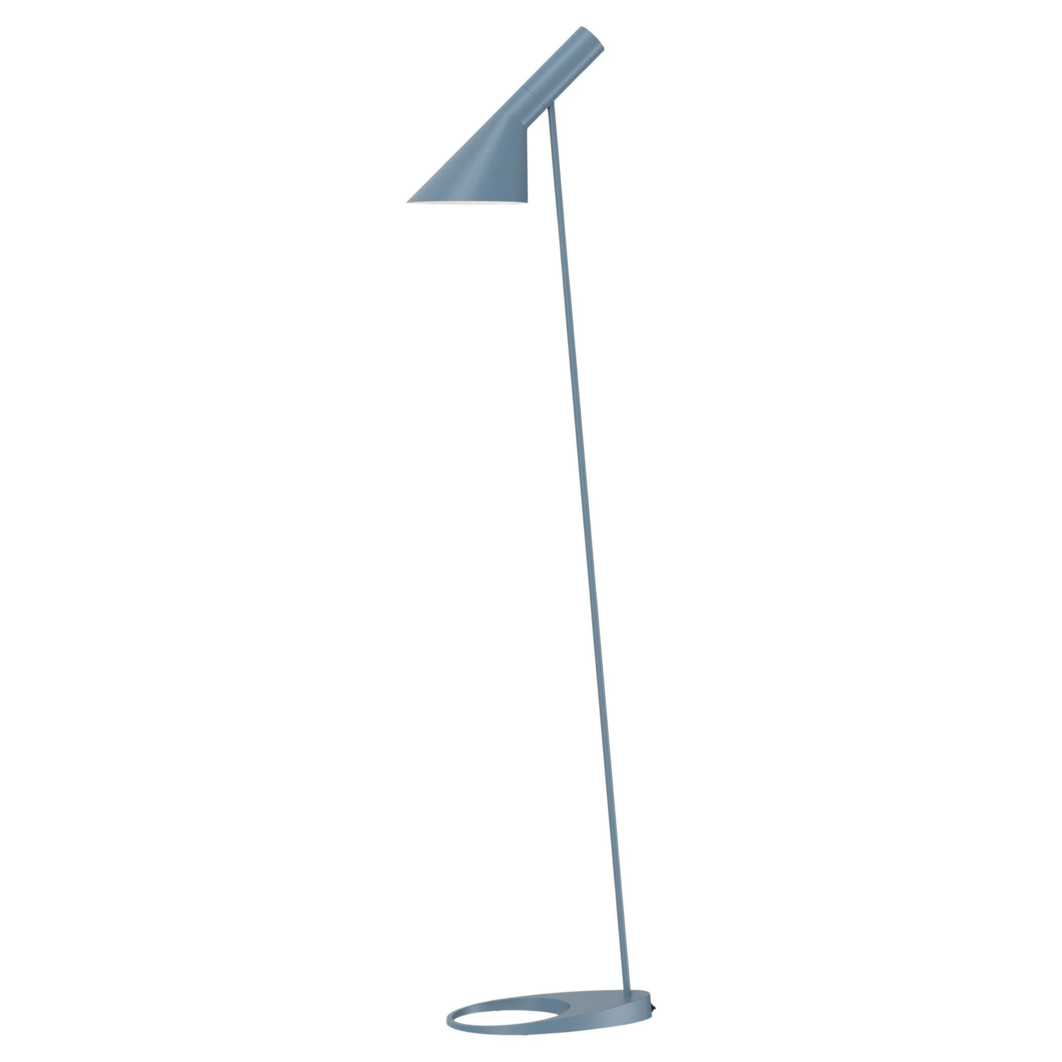 Arne Jacobsen AJ Floor Lamp in Dusty Blue for Louis Poulsen For Sale