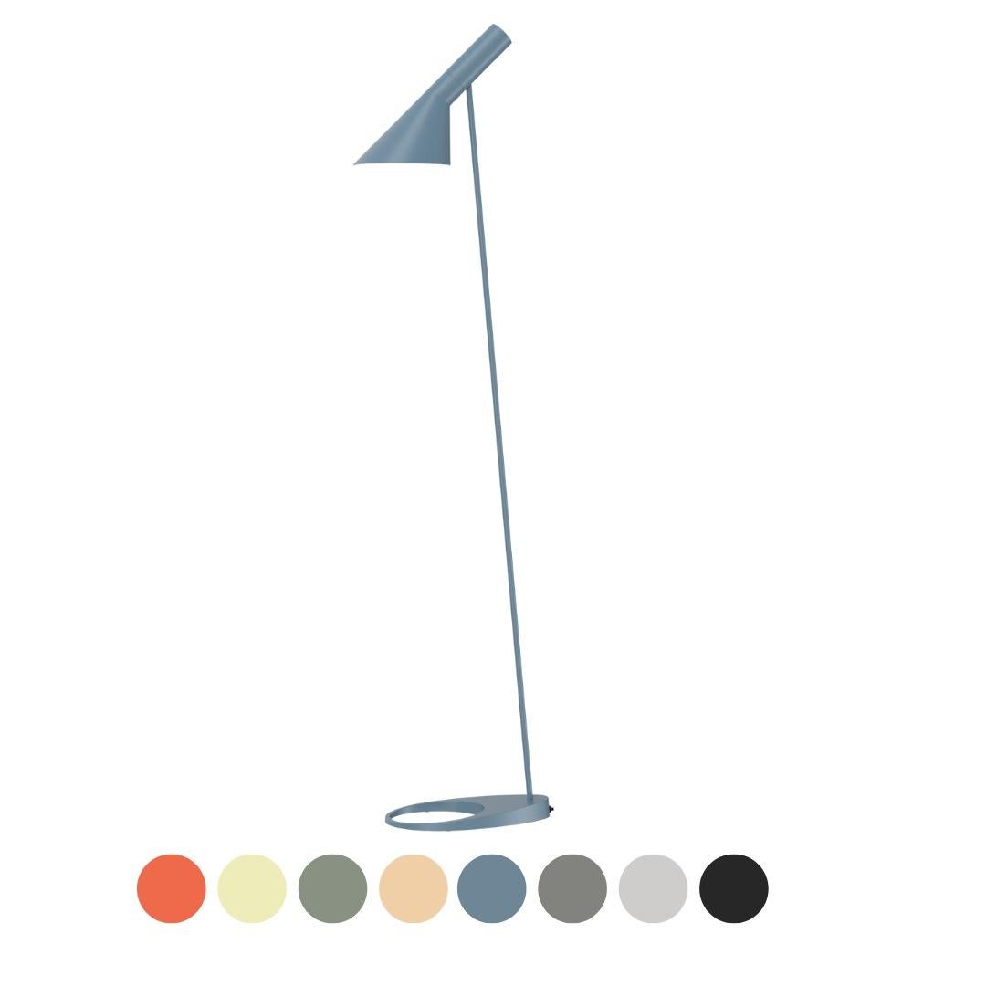 Scandinavian Modern Arne Jacobsen AJ Floor Lamp in Pale Petroleum for Louis Poulsen For Sale