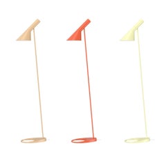 Arne Jacobsen AJ Floor Lamp in Soft Lemon for Louis Poulsen