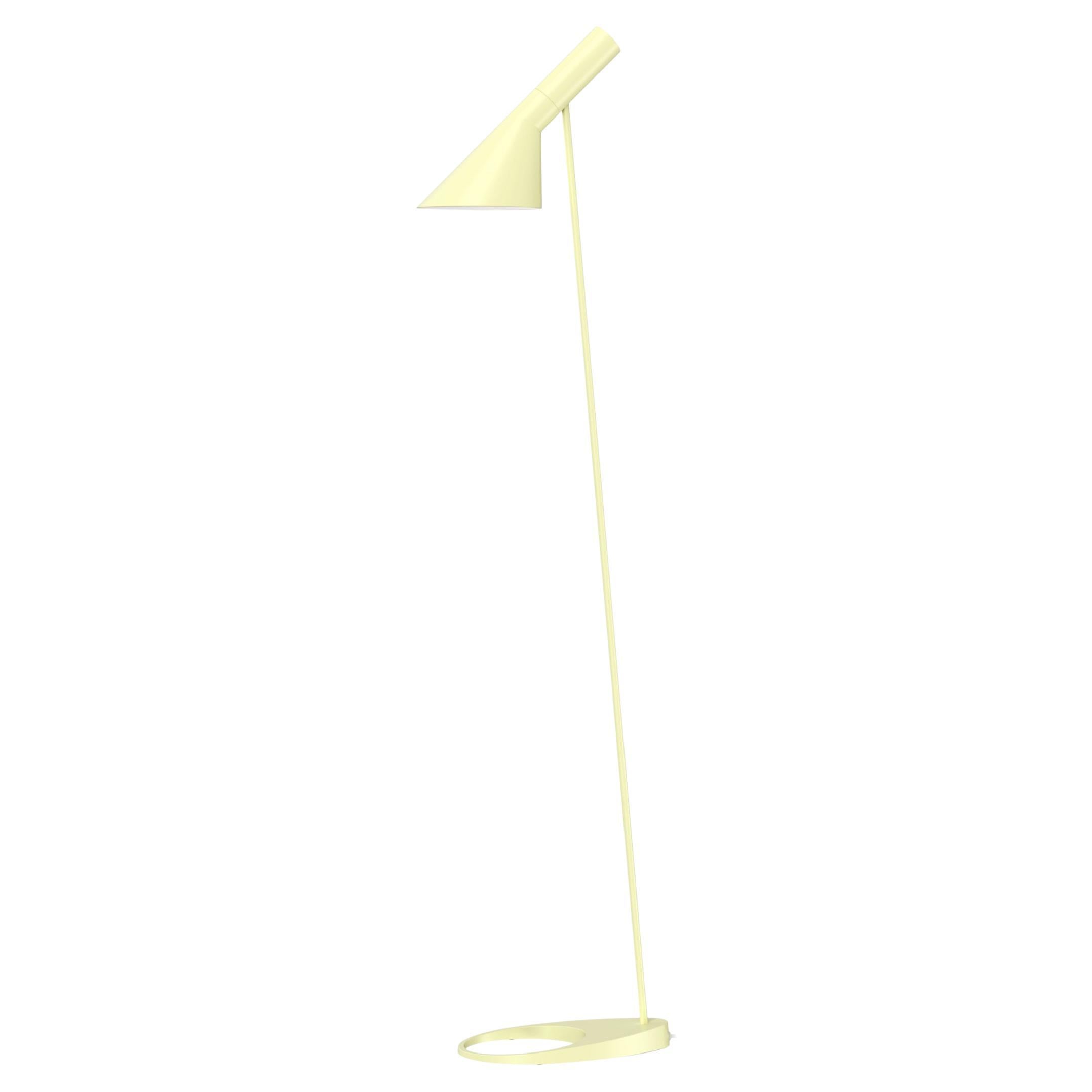 Arne Jacobsen AJ Floor Lamp in Soft Lemon for Louis Poulsen For Sale