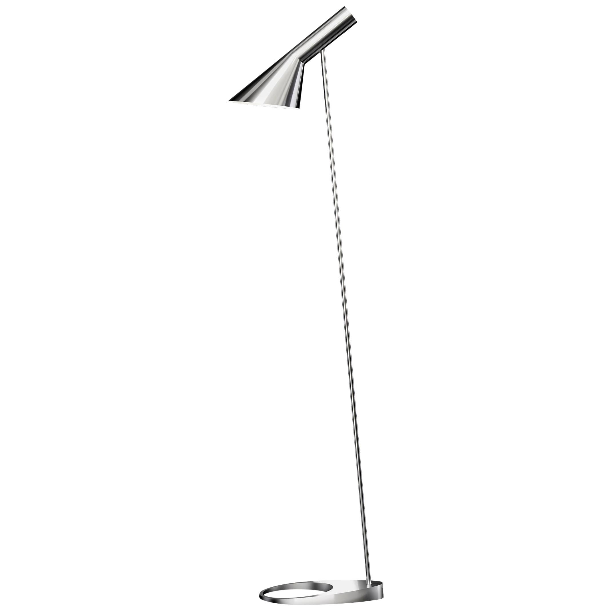 Lampadaire AJ d'Arne Jacobsen en acier inoxydable pour Louis Poulsen