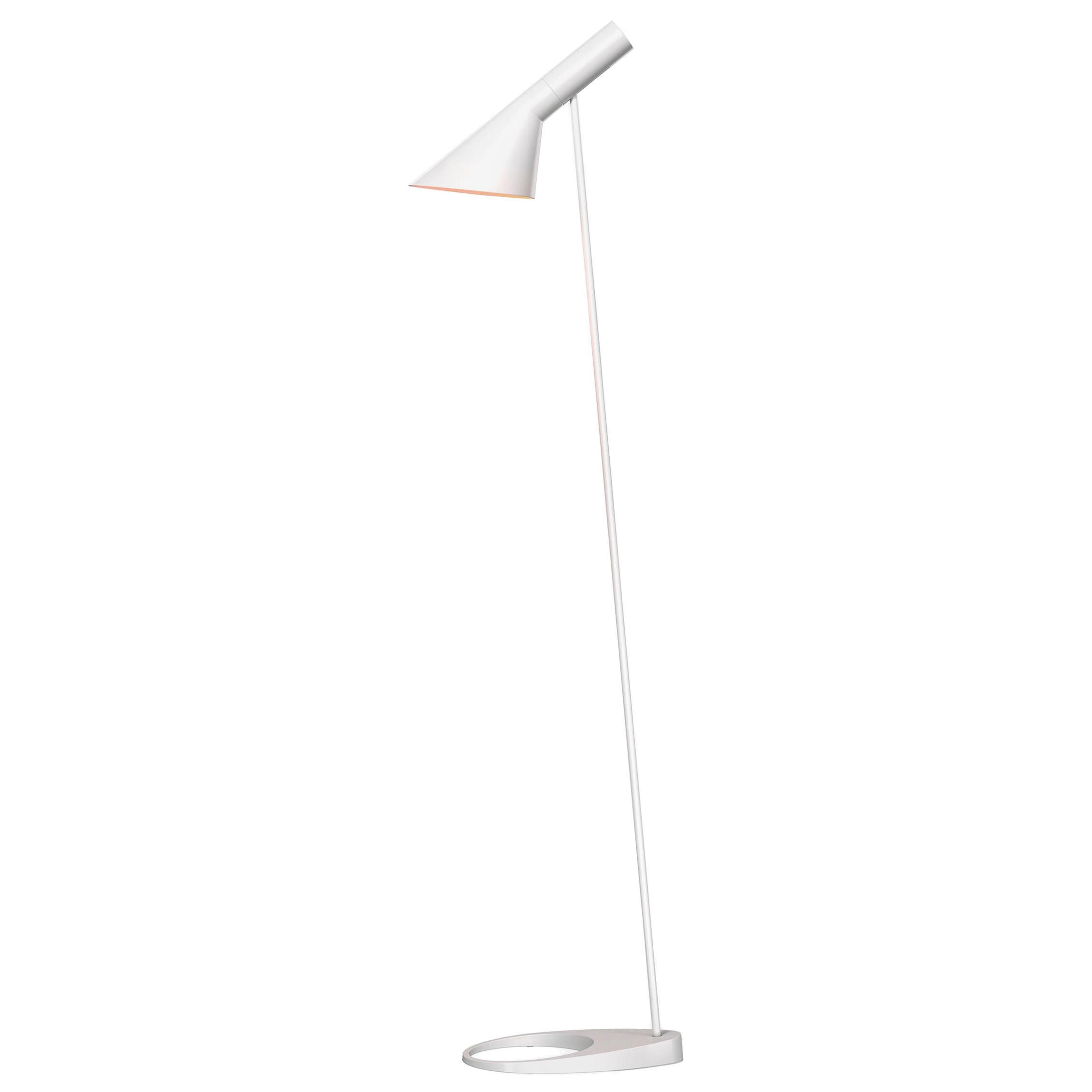 Arne Jacobsen AJ Floor Lamp in White for Louis Poulsen