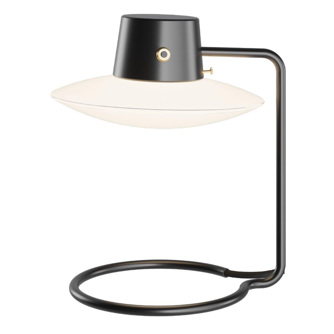 Arne Jacobsen 'AJ Oxford' Pin Mounted Table Lamp in Opal Glass for Louis Poulsen For Sale 4