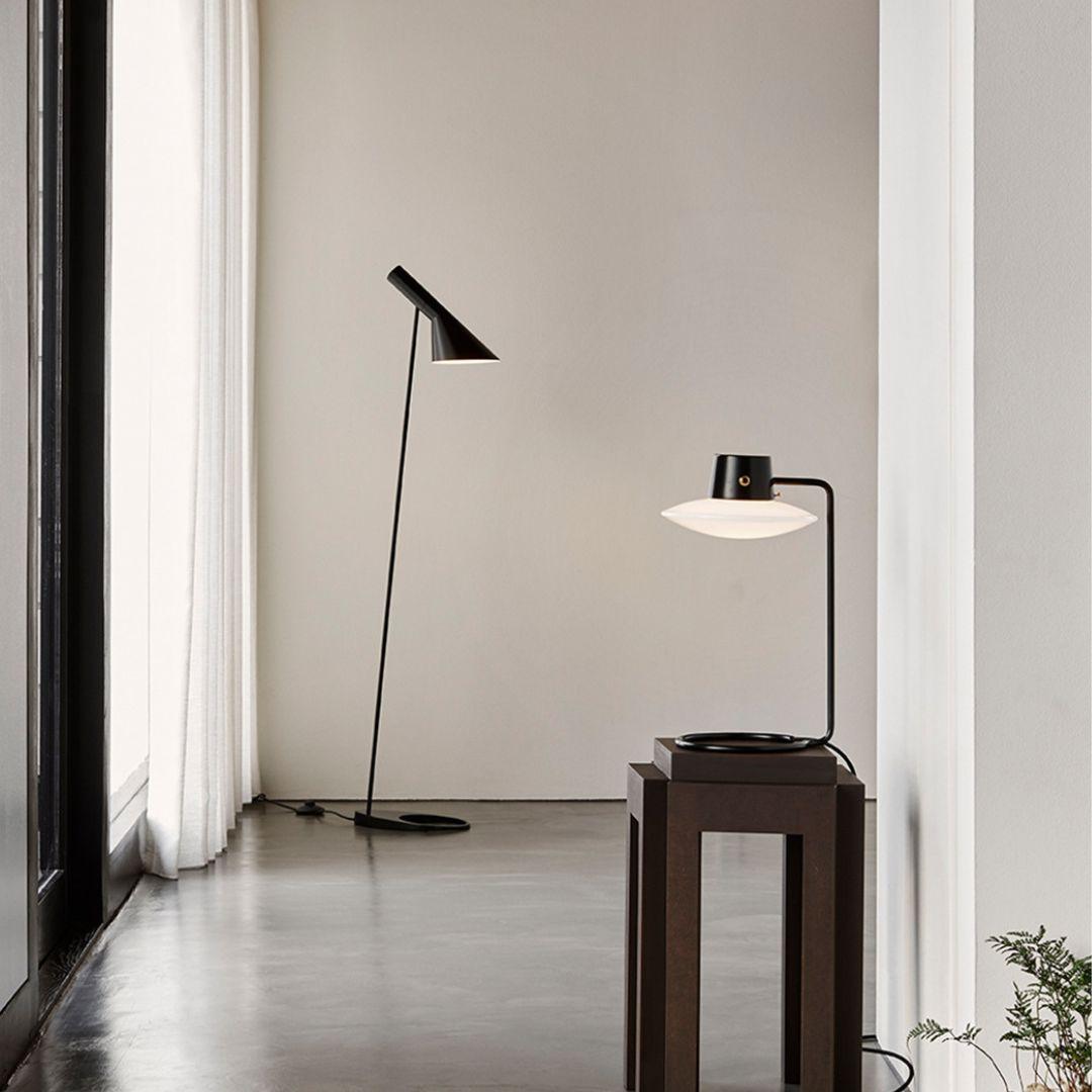 Contemporary Arne Jacobsen 'AJ Oxford' Table Lamp in Opal Glass for Louis Poulsen For Sale