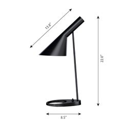 Lampada da tavolo Arne Jacobsen AJ in nero per Louis Poulsen