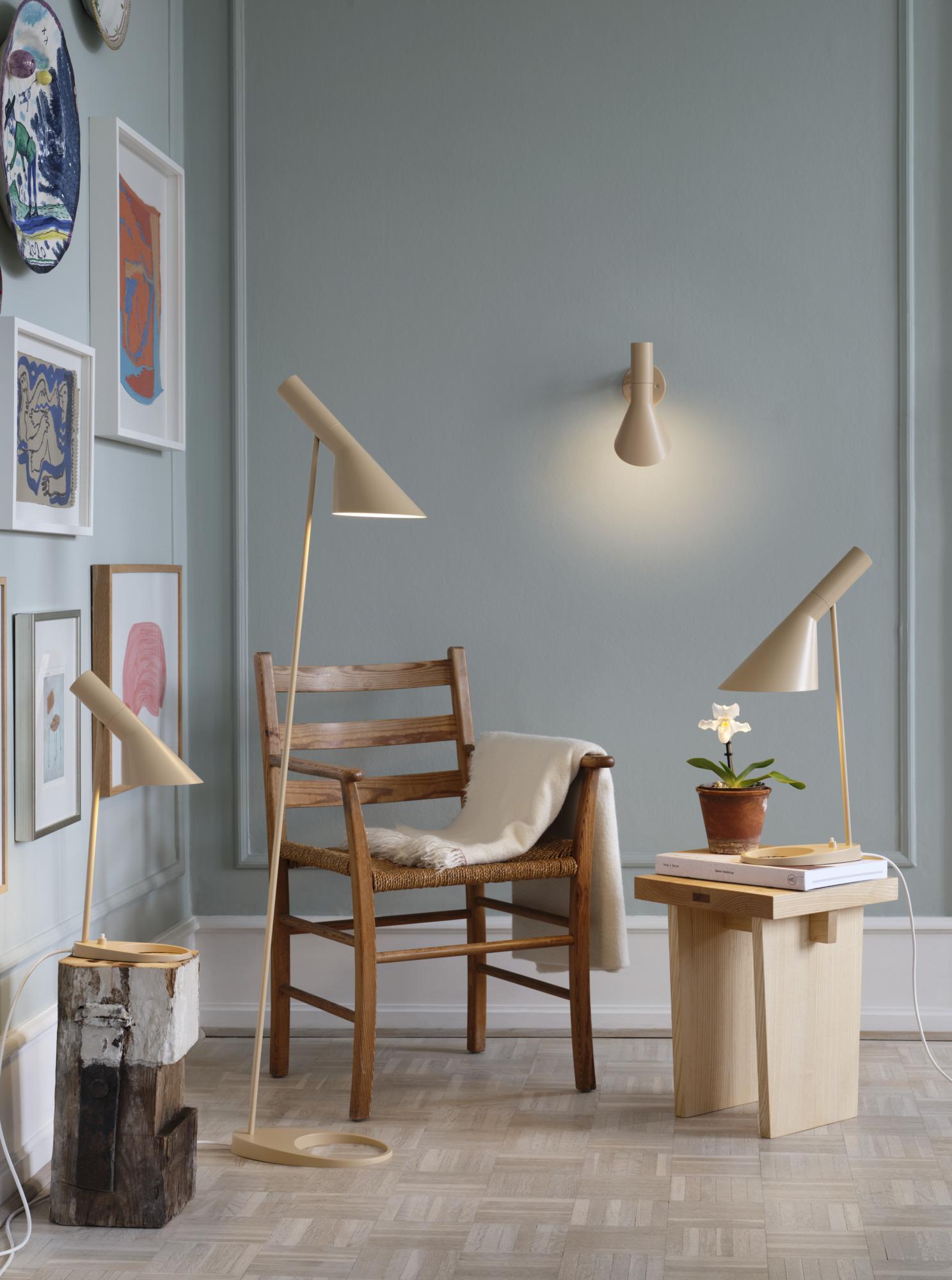 Contemporary Arne Jacobsen AJ Table Lamp in Electric Orange for Louis Poulsen For Sale