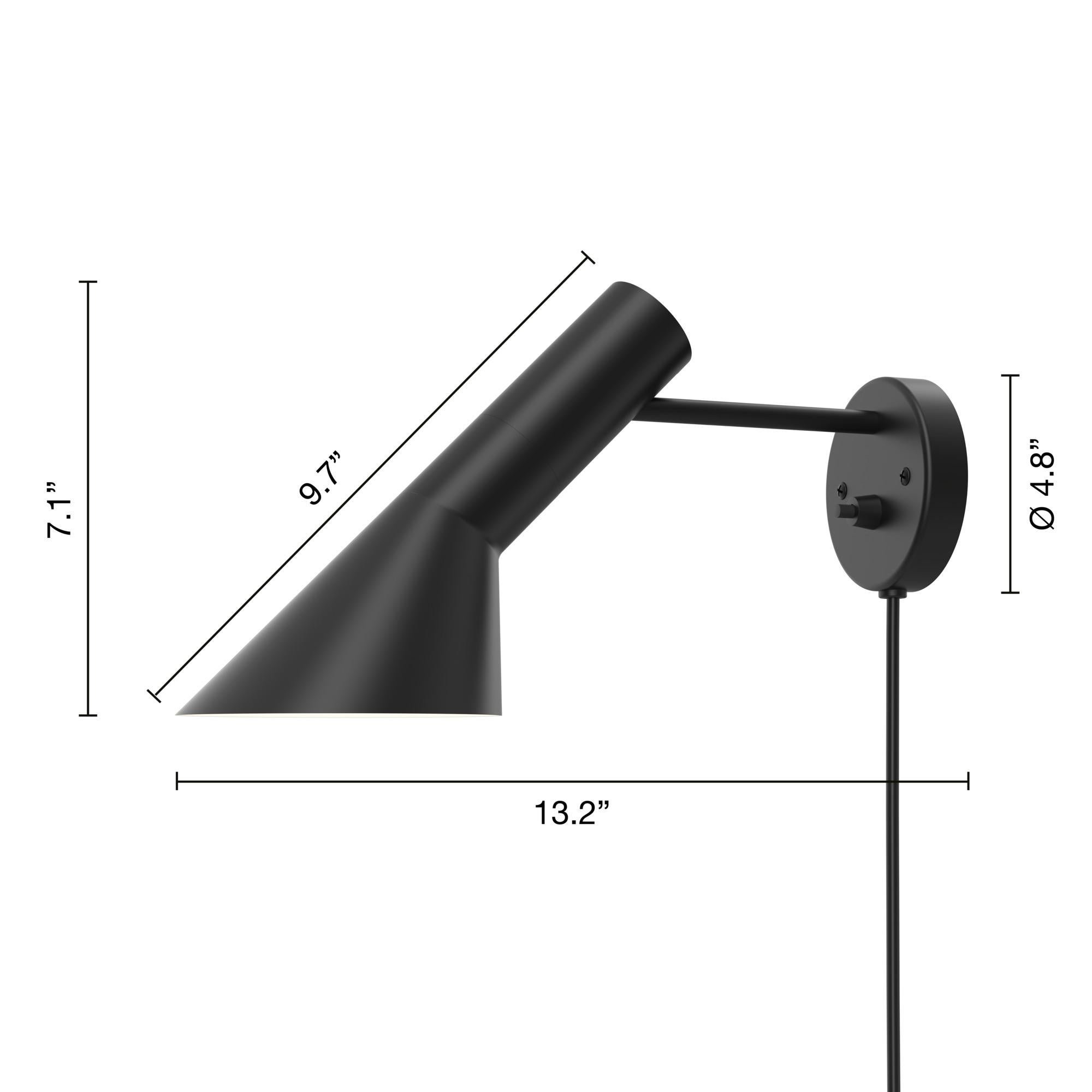 Arne Jacobsen Aj Wall Light for Louis Poulsen in Black For Sale 2