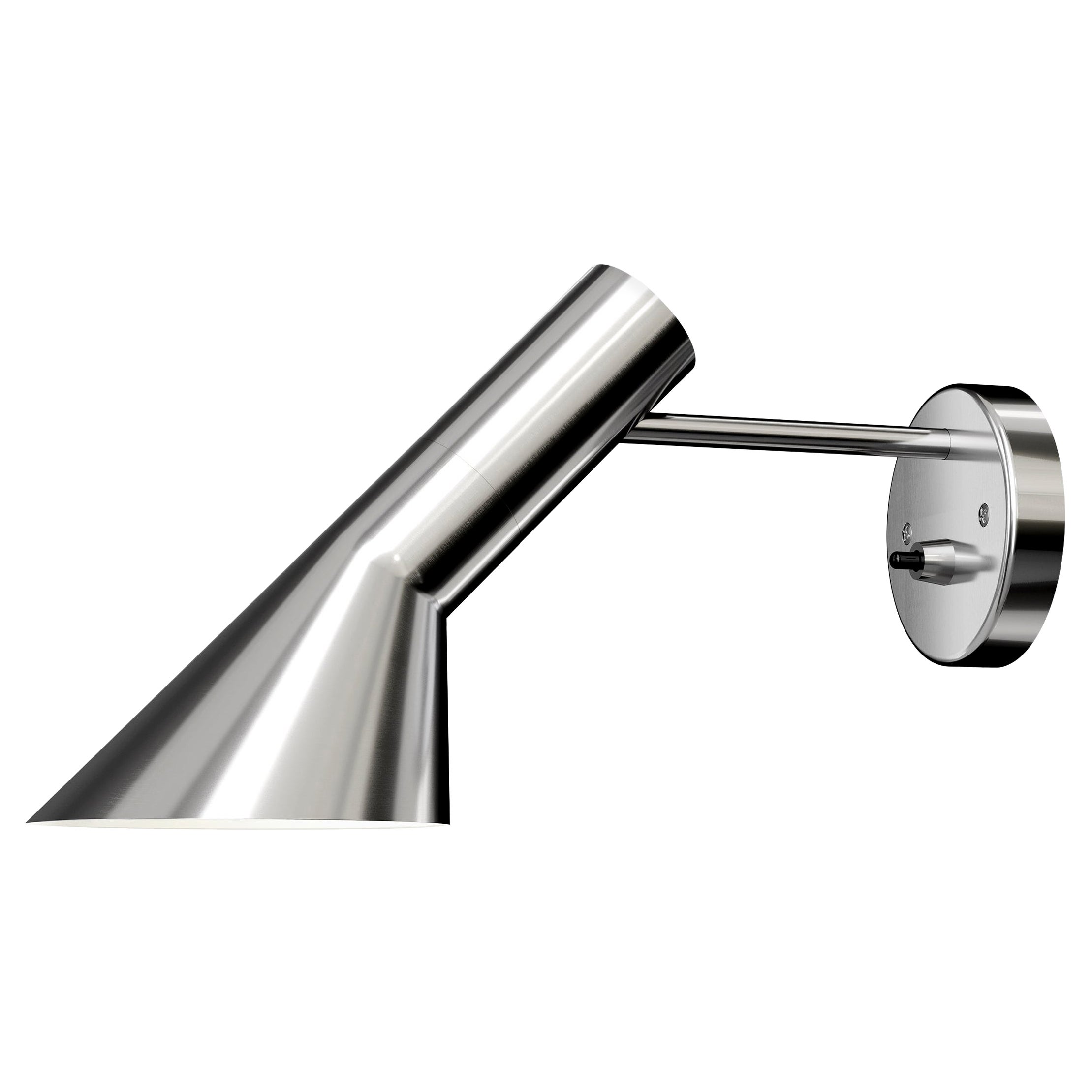 Arne Jacobsen AJ Lampada da parete per Louis Poulsen in acciaio inossidabile